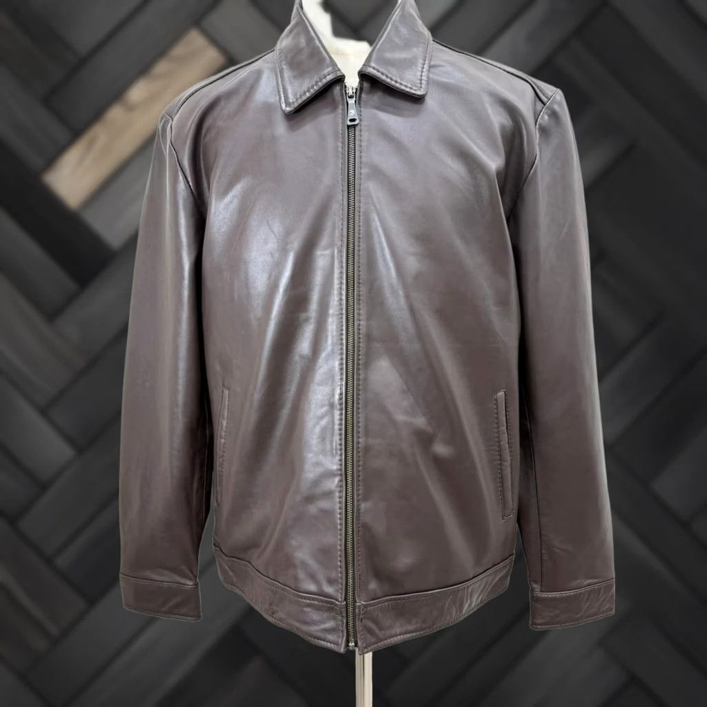 Vintage Men's Italian Sheepskin Genuine Leather Jacket Brown XL Size US XL / EU 56 / 4 - 1 Thumbnail
