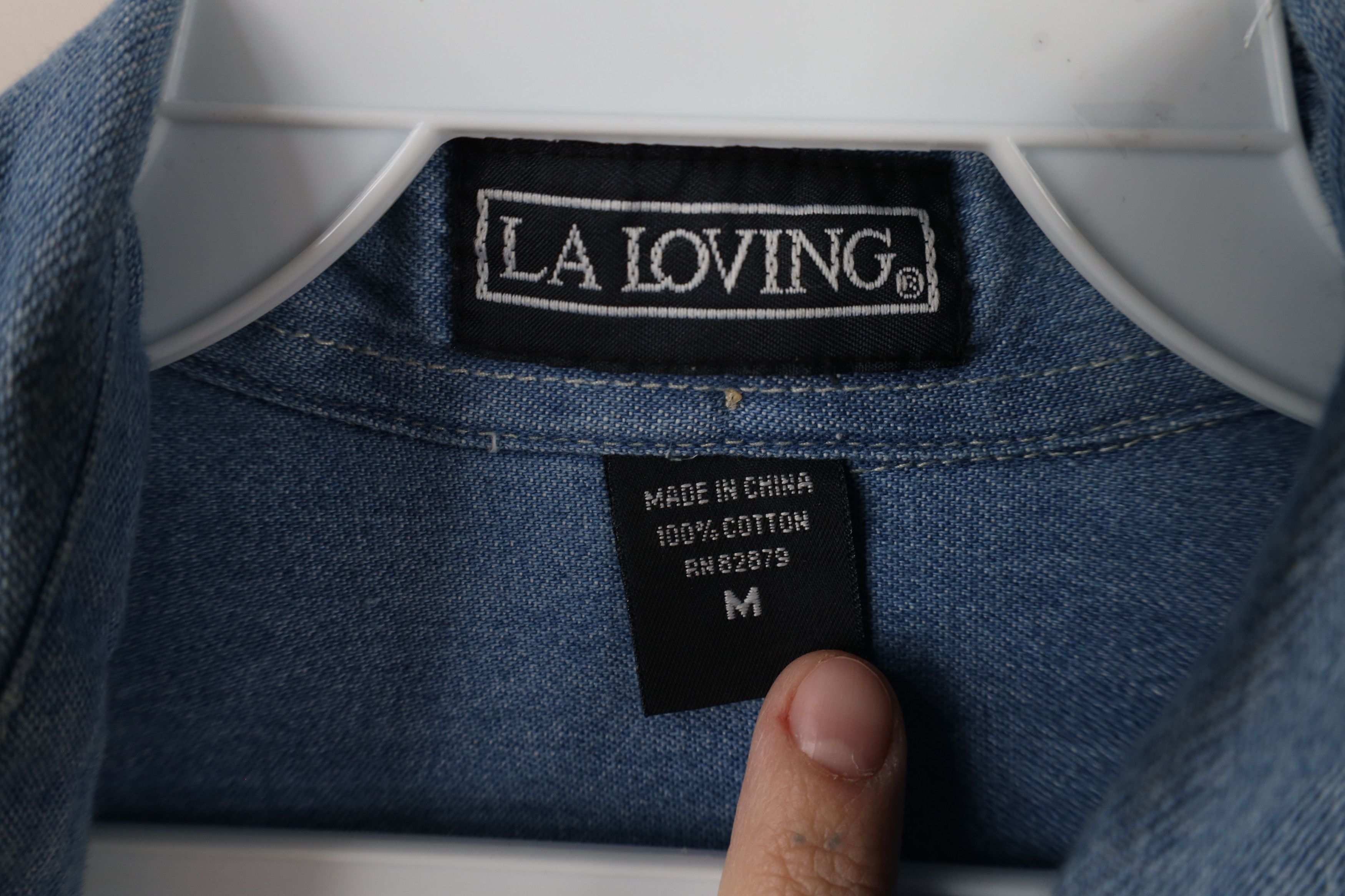 Vintage Vintage 90s Streetwear Blank Denim Jean Button Down Shirt Size US M / EU 48-50 / 2 - 10 Thumbnail