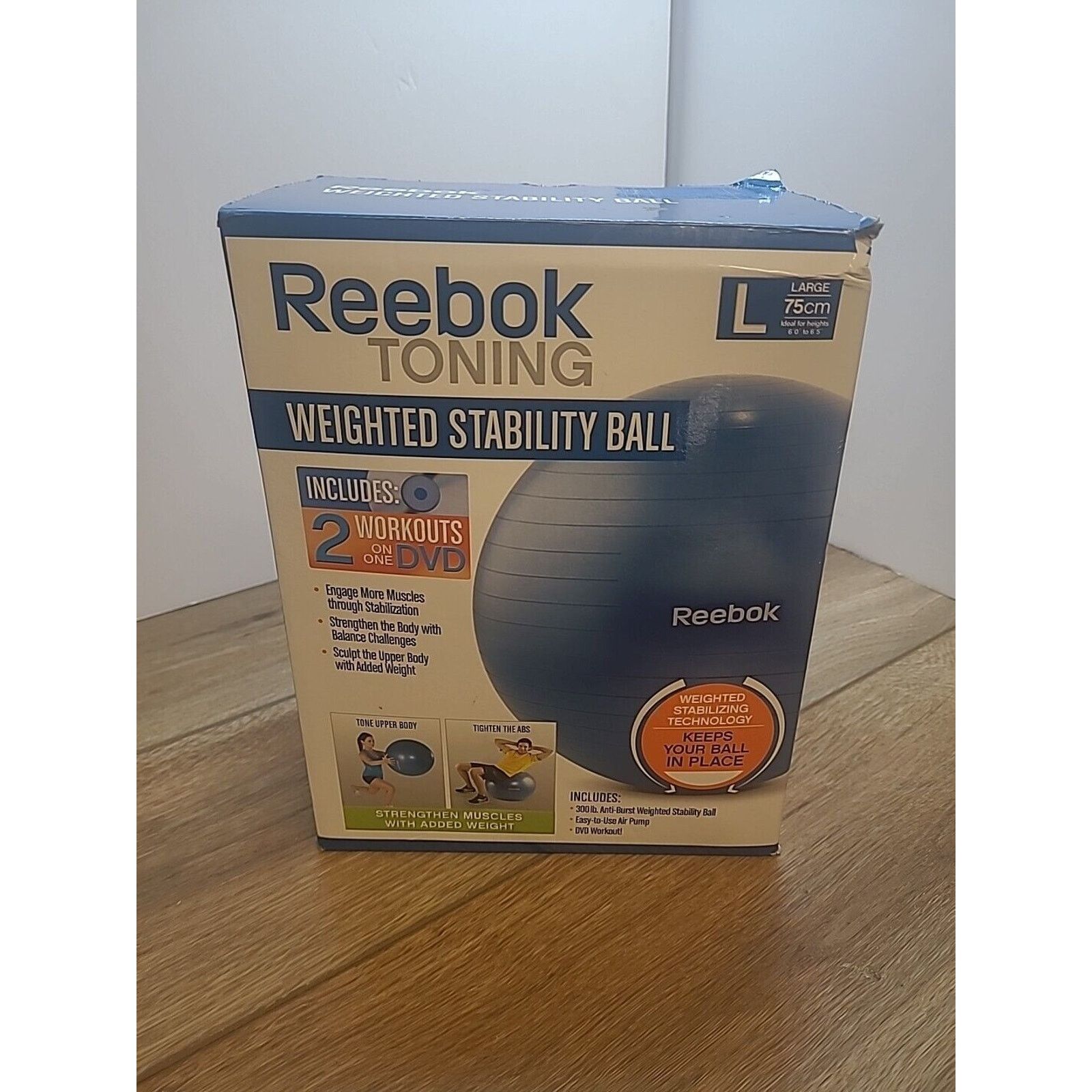 Reebok New Reebok Stability Ball Large Ideal for 6"-6.5" DVD & Pump Size ONE SIZE - 1 Thumbnail