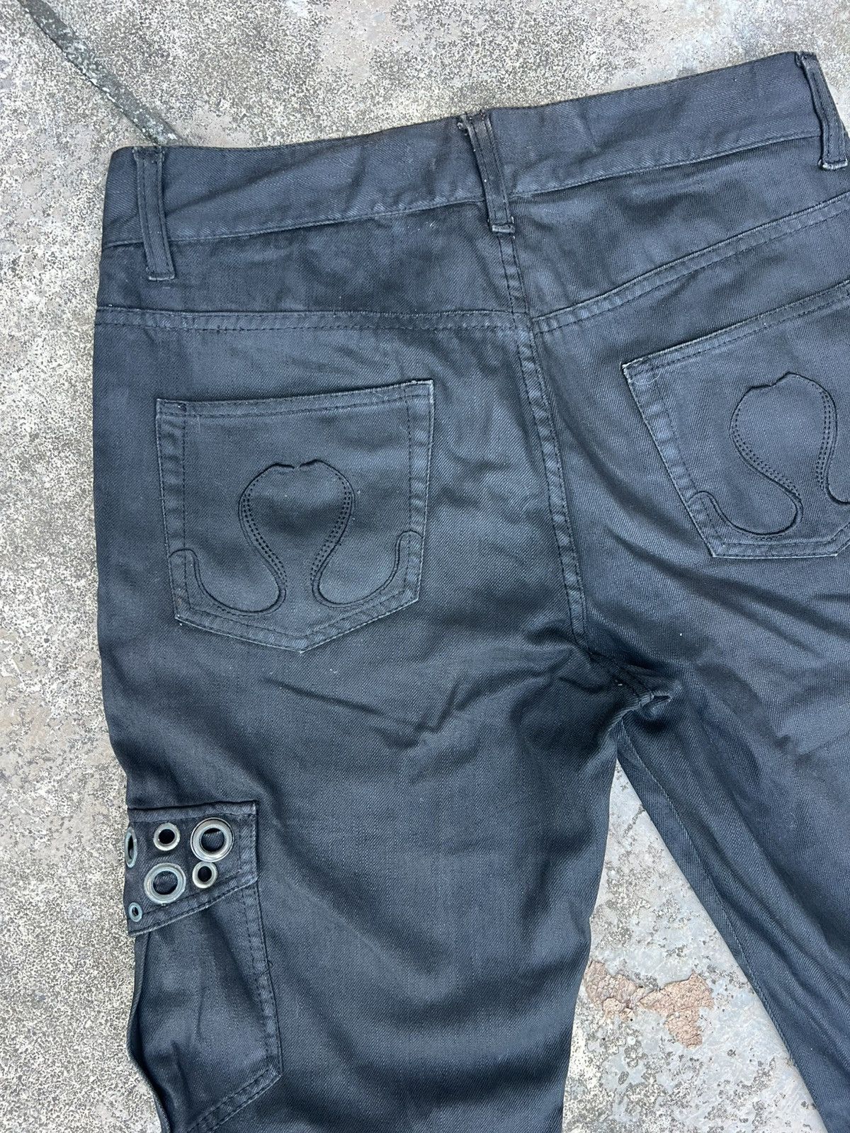 CIVARIZE × If Six Was Nine × KMRii Y2K Civarize Black Flare Cyberpunk Wax Denim Size US 30 / EU 46 - 10 Thumbnail