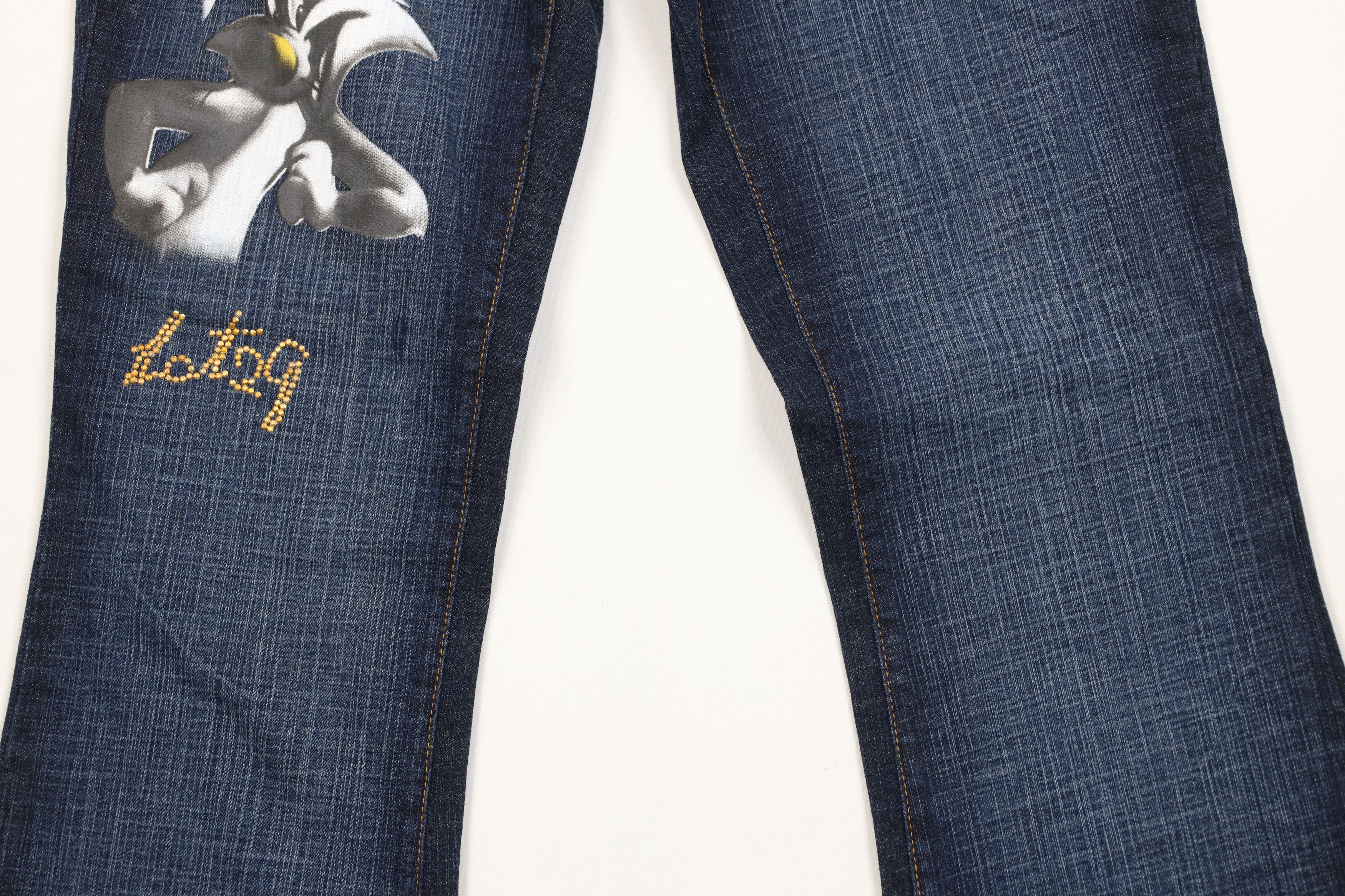 Vintage NOS Vintage Y2K Lot 29 Looney Tunes Wide Leg Jeans Blue Size 32" / US 10 / IT 46 - 3 Thumbnail