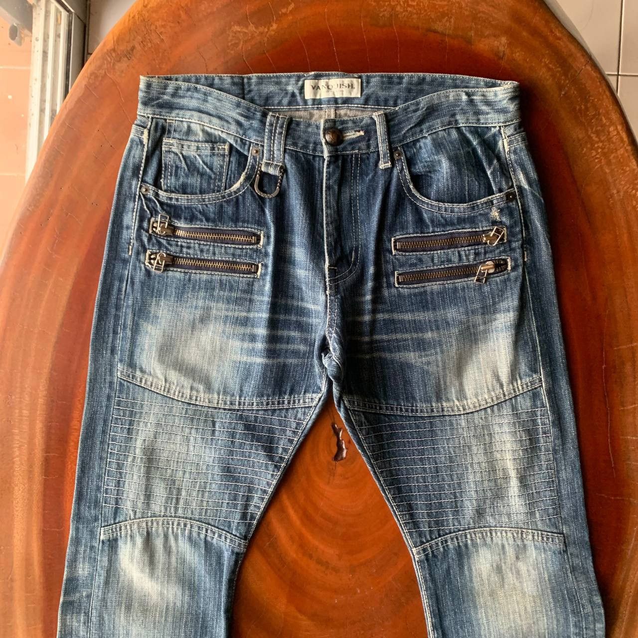 Vanquish Vanquish Bikers Zipper Multi Pocket Blue Jeans Pants Size US 33 - 3 Thumbnail