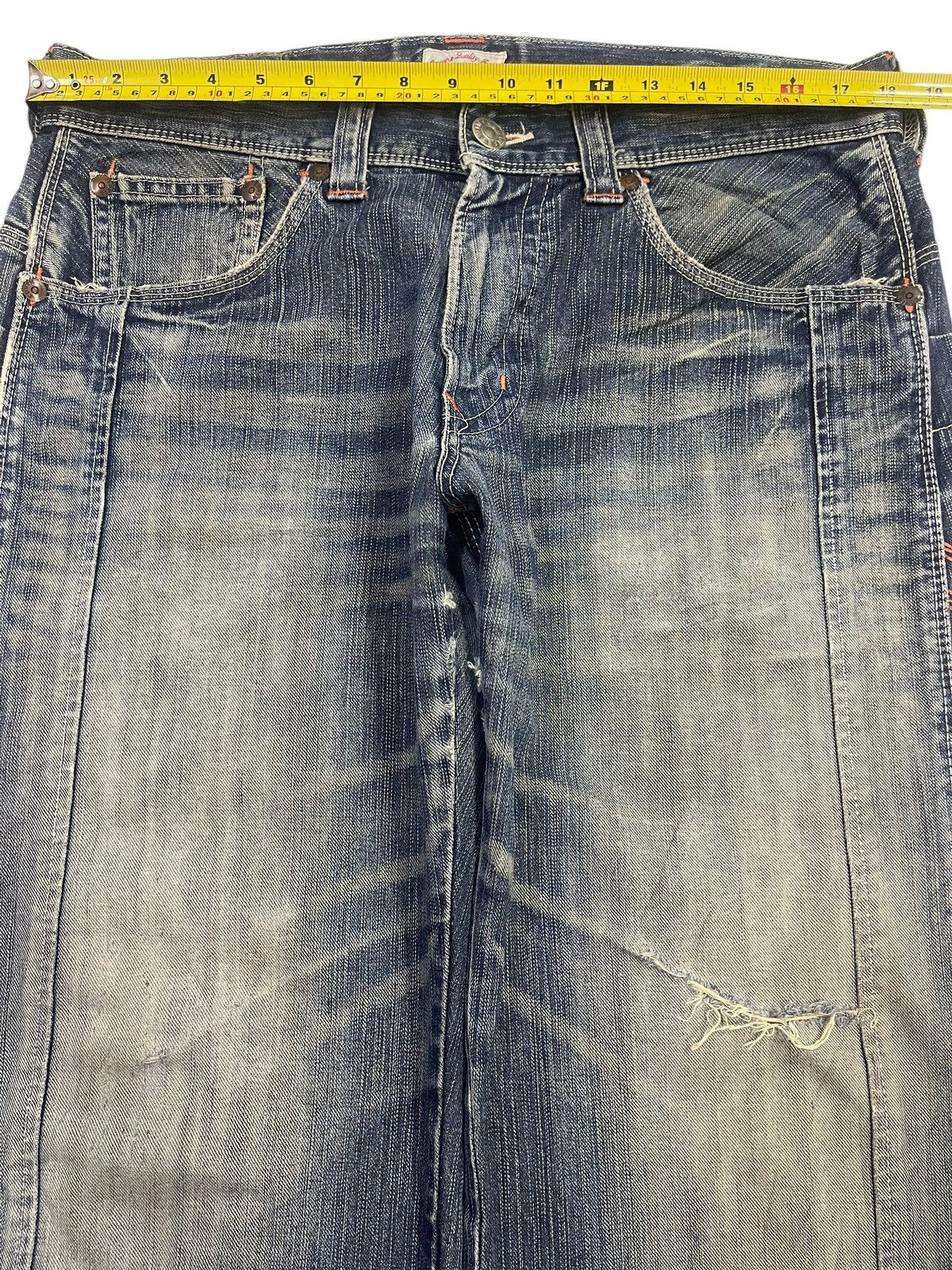 Edwin Edwin XV Exclusive Vintage Faded Wash Distress Baggy Jeans Size US 36 / EU 52 - 12 Thumbnail