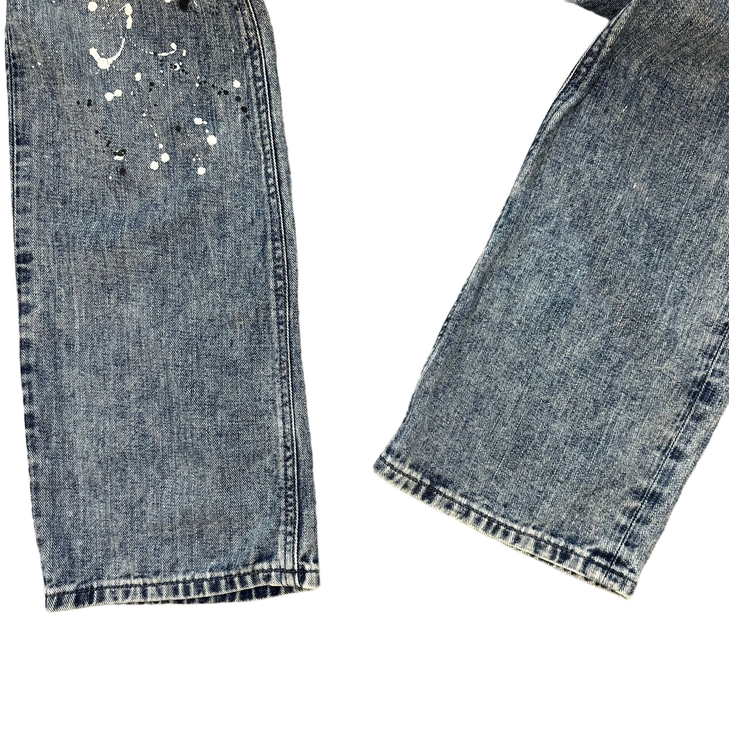 Edwin EDWIN PAINT SPLATTERS LOW RISE WASHED JEANS #8894-035 Size 34" / US 12 / IT 48 - 5 Thumbnail
