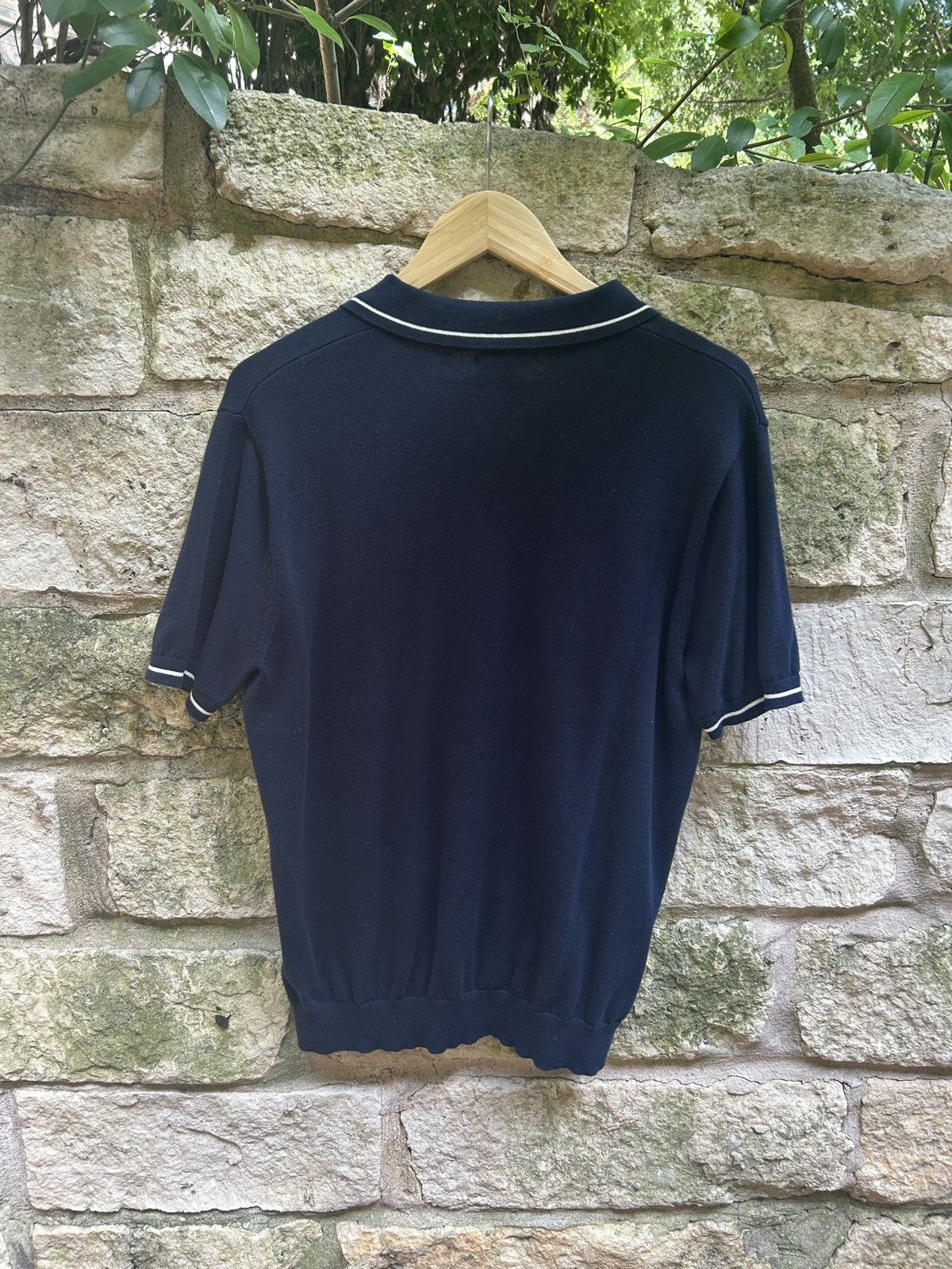 Barque Barque Navy/White Striped Fitted 2 Button Polo Size M Size US M / EU 48-50 / 2 - 2 Thumbnail