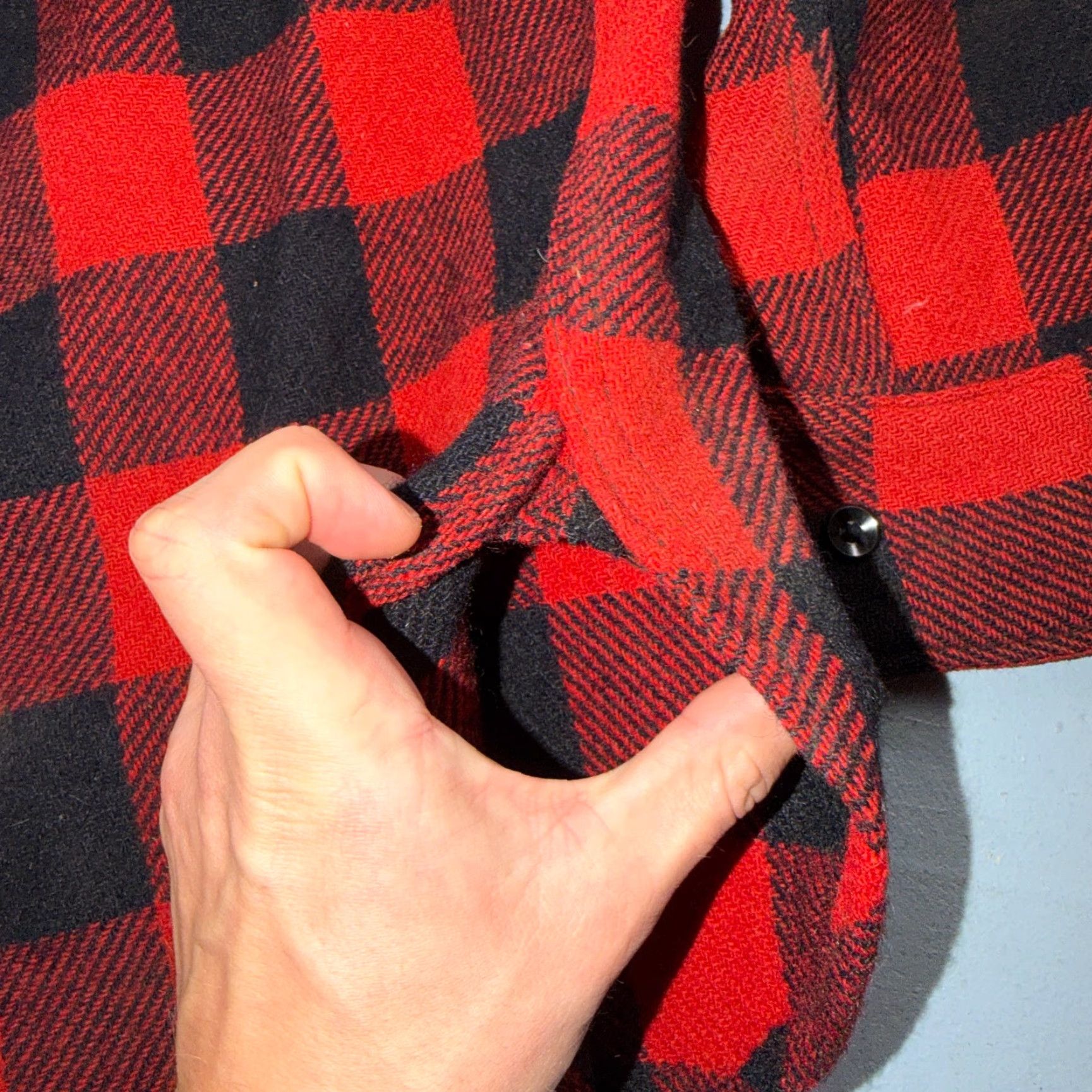 JCPenney VINTAGE Penneys Jacket Plaid Wool Buffalo Red Black 1940s 40s 50s Shirt Parka Men M Wool Size US M / EU 48-50 / 2 - 5 Thumbnail