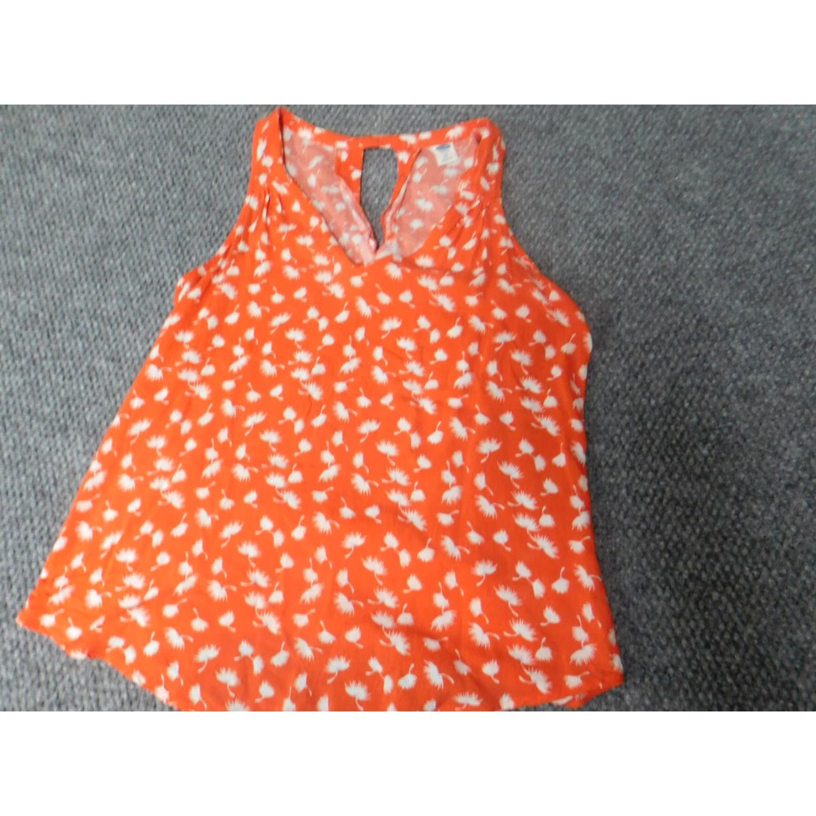Old Navy Old Navy Womens Blouse XS Orange Pullover Short Sleeve Round Neck Cotton Basic Regular Solid Size XS / US 0-2 / IT 36-38 - 3 Thumbnail