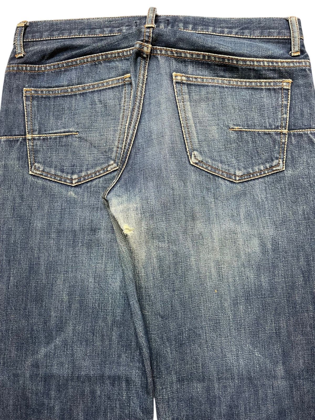Yohji Yamamoto Vintage Ined By Yohji Yamamoto Faded Wash Whiskers Loose Fit Size US 31 - 6 Thumbnail