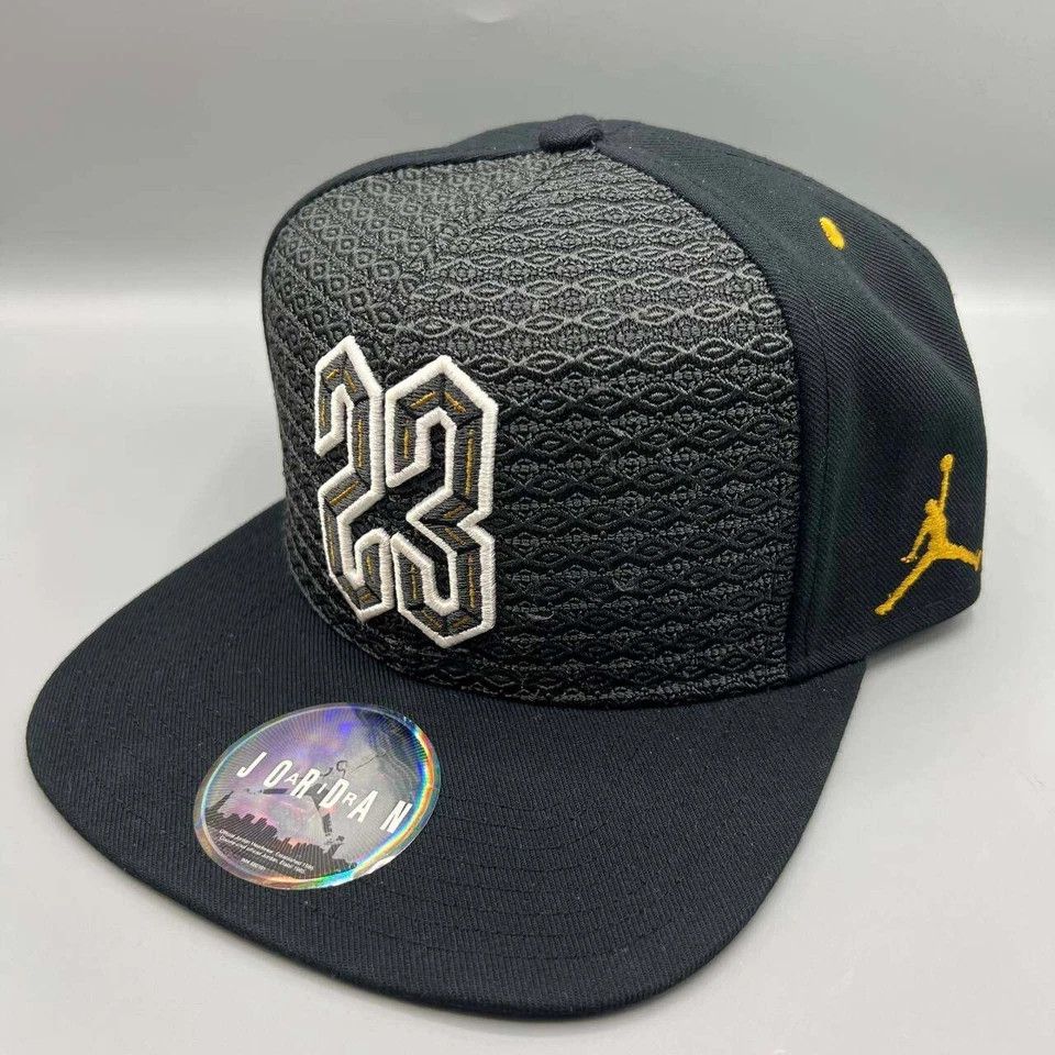 Jordan Brand Air Jordan 23 Hat Men Black Retro Jumpman Strap Back Cap Size ONE SIZE - 3 Thumbnail