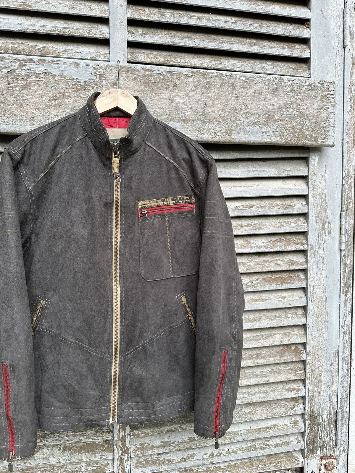 Vintage 👹Vintage Coming Man Grey Suede Detroit Style Jacket Size US L / EU 52-54 / 3 - 7 Thumbnail