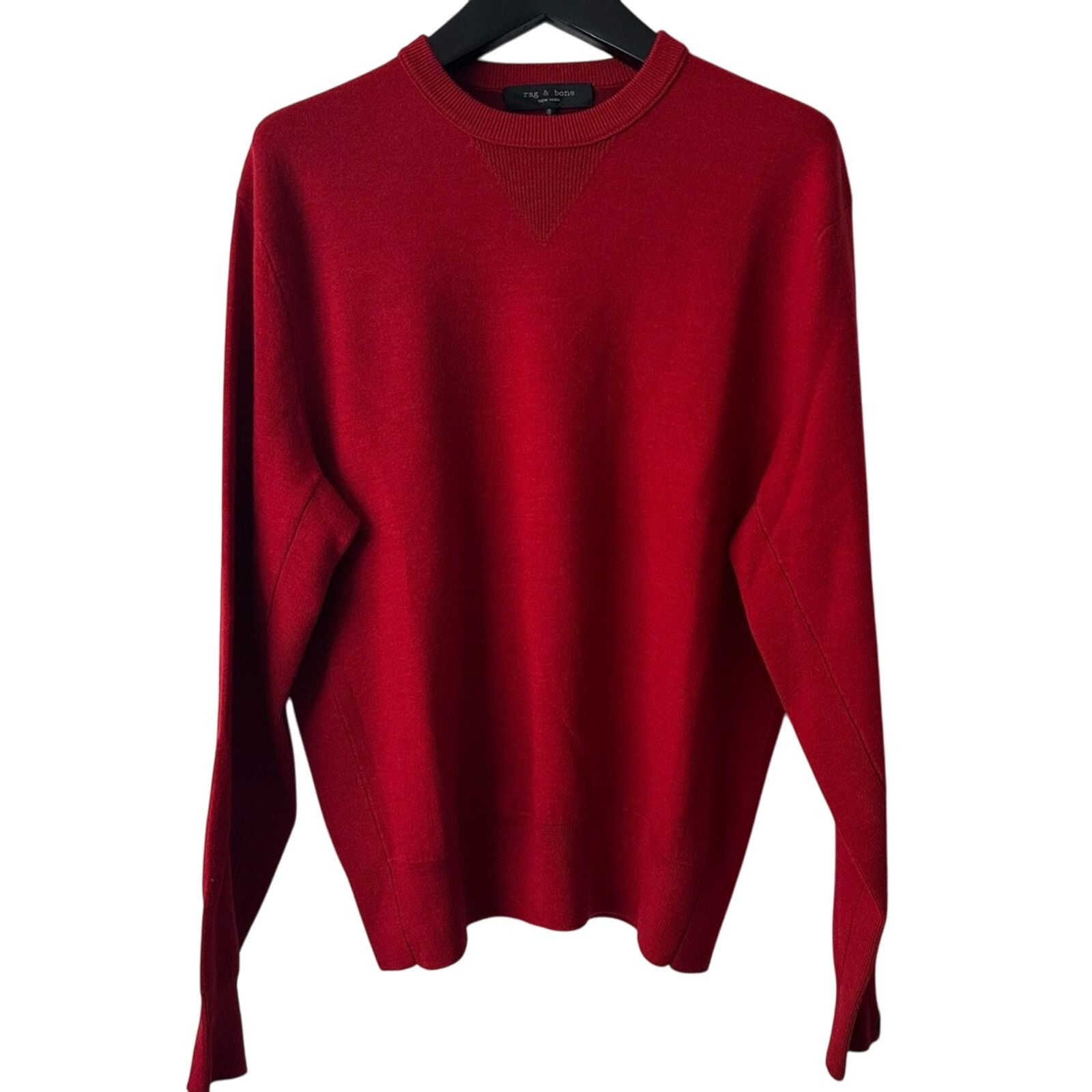 Rag & Bone York Poppy Red Knit Pullover Sweater M Wool Blend Crewneck Size US M / EU 48-50 / 2 - 10 Thumbnail