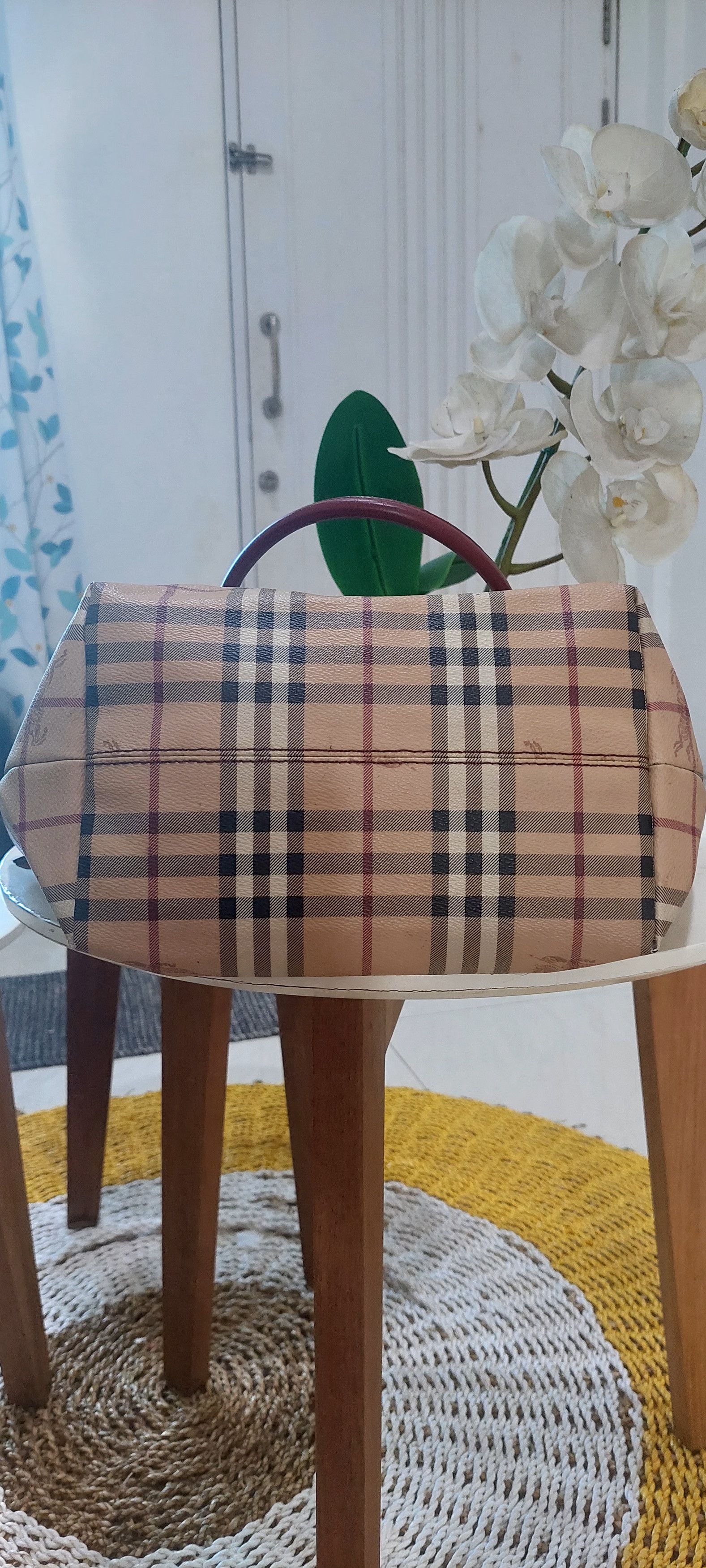 Burberry Burberry Haymarket PVC Red Size ONE SIZE - 3 Thumbnail