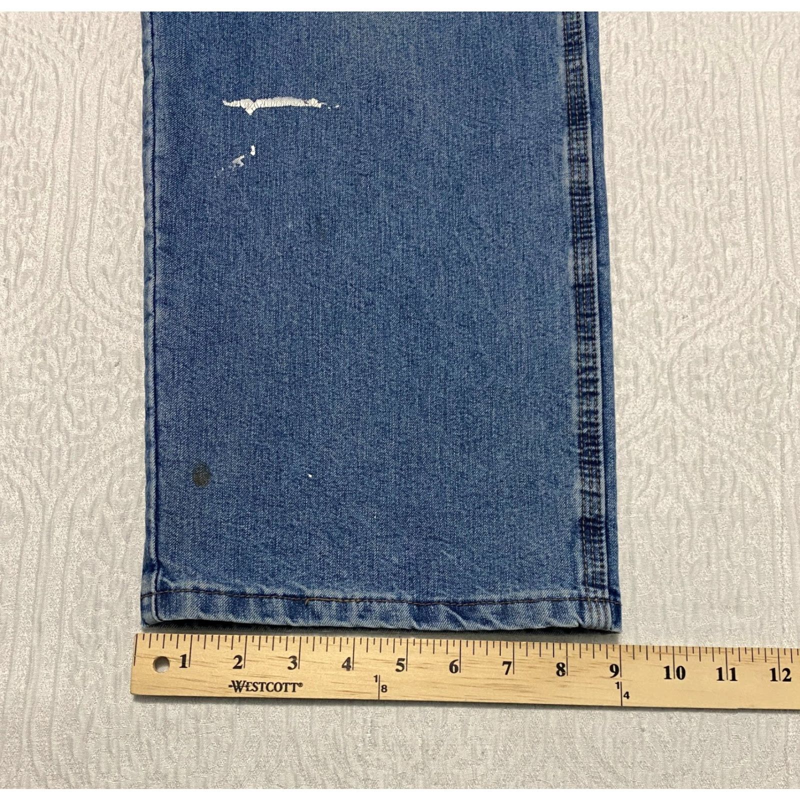Wrangler Wrangler Carpenter Jeans Men's 36×29 Blue Denim Cotton Straight Wide-Leg Regular Jeans Mens Builder Carpenter Modern Workwear Size US 36 / EU 52 - 8 Thumbnail