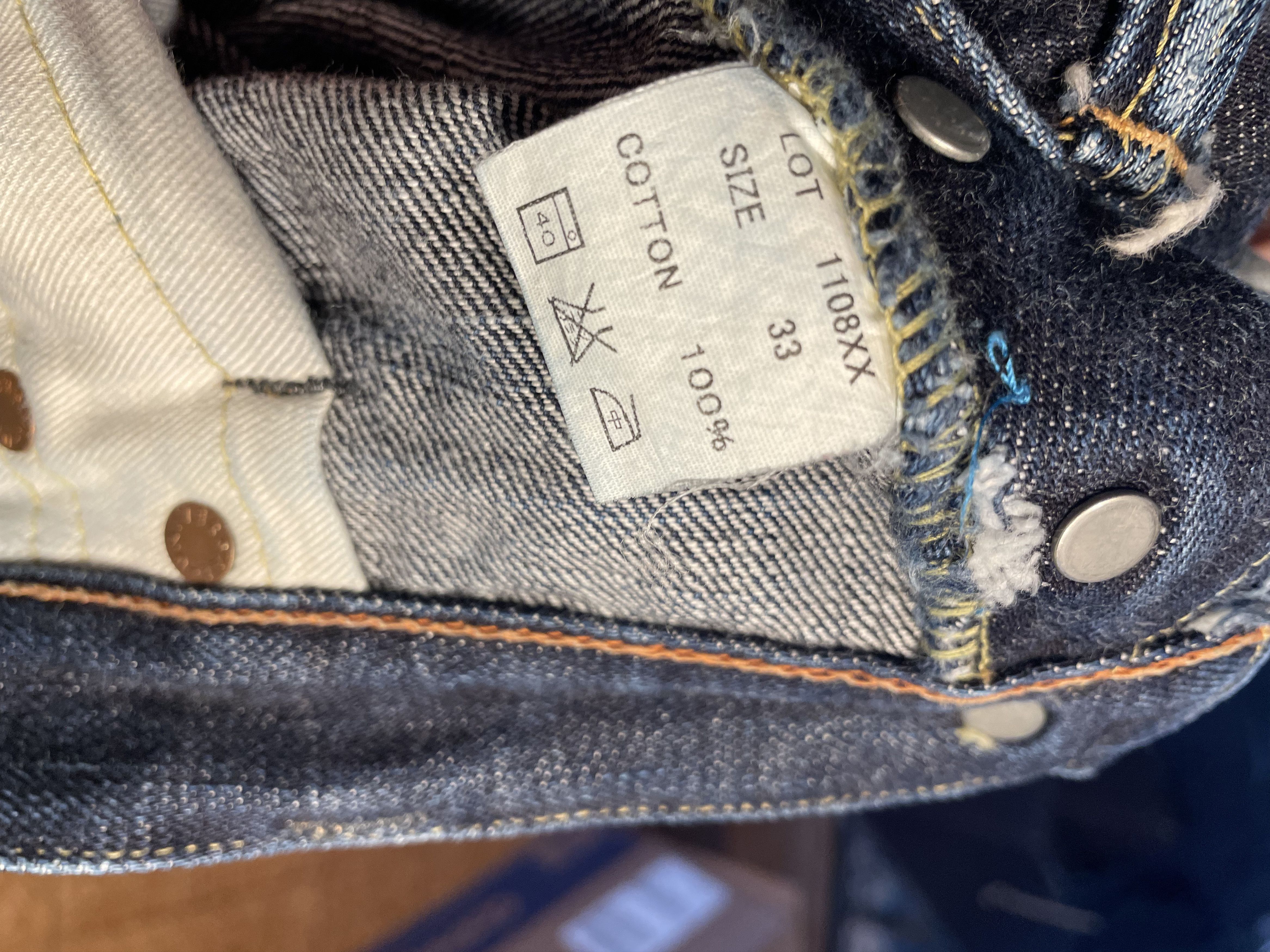 Full Count & Co. Full Count 1108XX Selvedge Denim w/ Arches – 34×32 Size US 34 / EU 50 - 4 Thumbnail