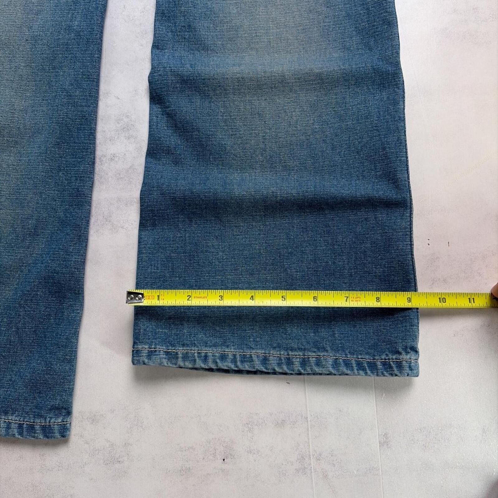 Fubu Y2K Blue Fubu Grunge Flared Low Rise Skater Denim Jeans Size 30" / US 8 / IT 44 - 8 Thumbnail