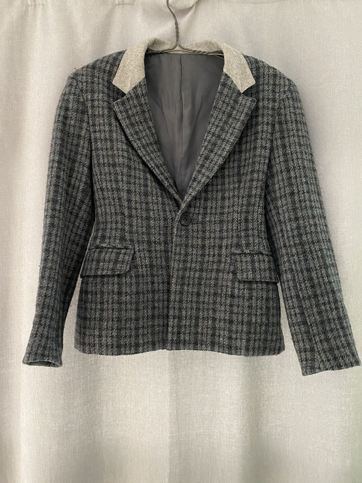 image of Vintage Y’S Yohji Yamamoto Plaid Wool Blazer Structured, Women's (Size Small)