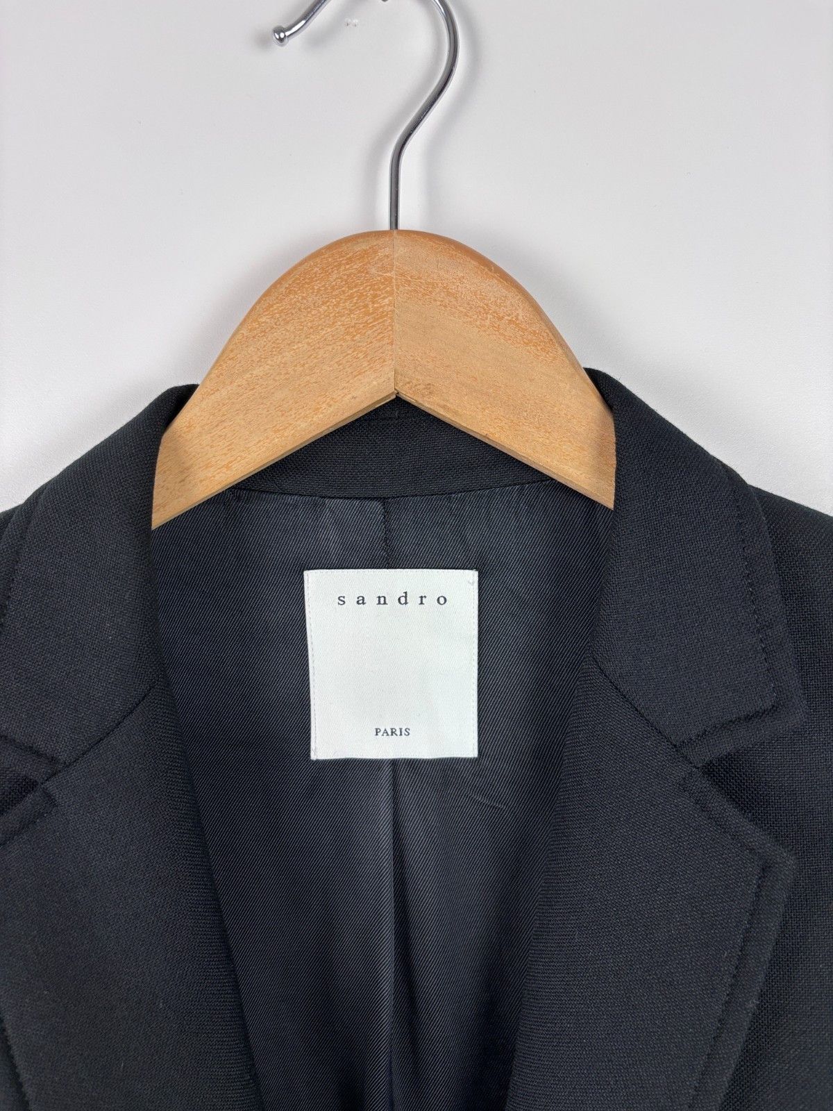 Sandro Womens Sandro Paris Wool Polyester Black Blazer Size 36 Size S / US 4 / IT 40 - 4 Thumbnail