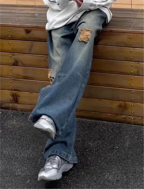 Japanese Brand Retro hip-hop washed distressed jeans Size US 32 / EU 48 - 3 Thumbnail