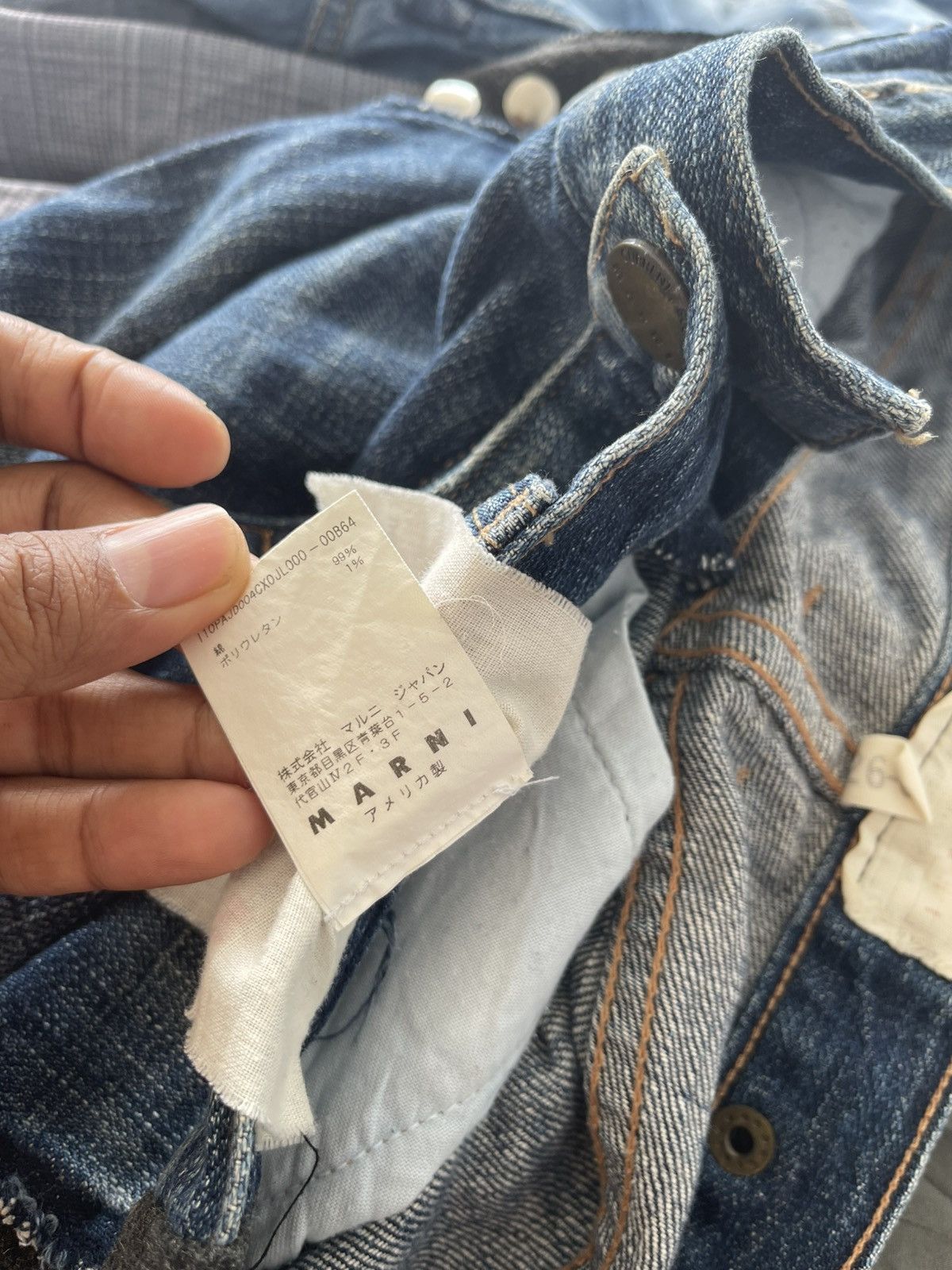 Current/Elliot × Marni Marni X Current Elliot Side Tape Cropped Jeans Size 33" - 8 Thumbnail