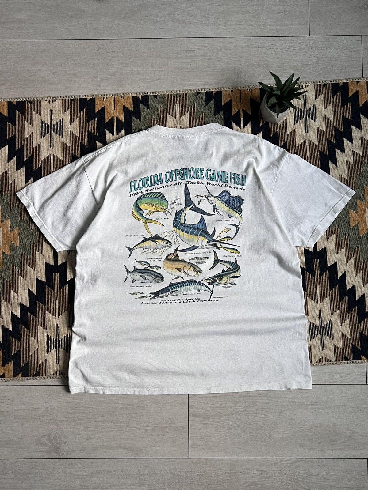 Lee × Vintage Vintage 1993 Lee Florida Offshore Game Fish T-shirt Size US XL / EU 56 / 4 - 2 Thumbnail