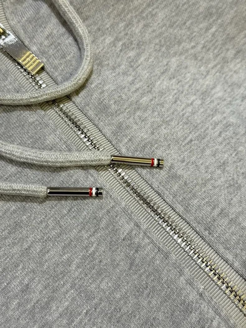 Thom Browne Thom Browne Classic Gray Stripe Zip Hoodie Size US S / EU 44-46 / 1 - 4 Thumbnail