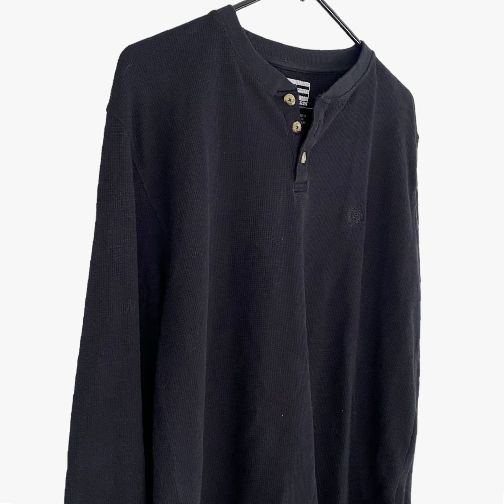 Phat Farm VINTAGE Phat Farm Men's Long-Sleeve Henley Shirt XL Black Waffle Knit Thermal Cotton-Polyester Embroidered Logo Button Modern? Size US XL / EU 56 / 4 - 4 Thumbnail