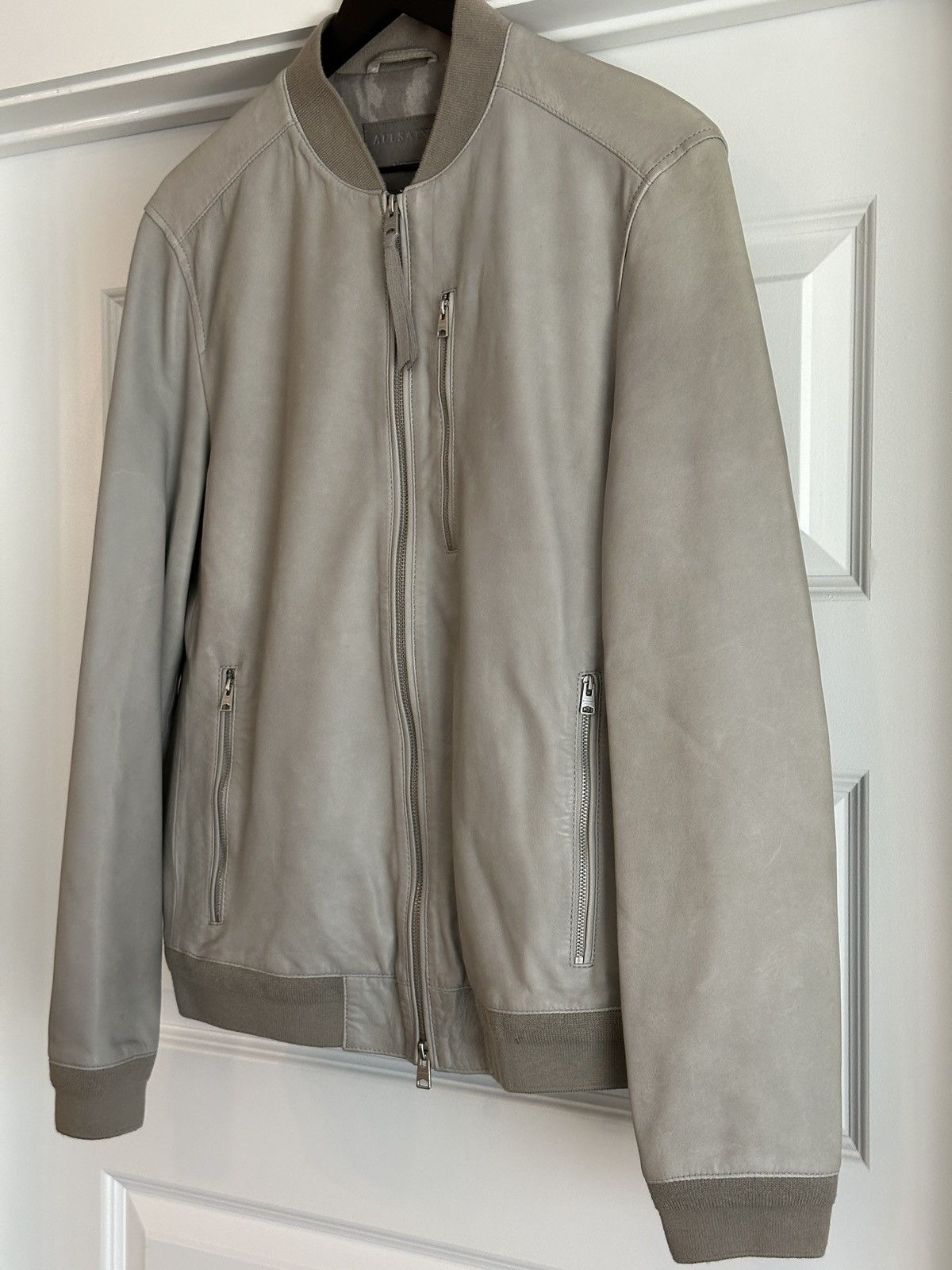 Allsaints AllSaints Miko Lamb Leather Bomber Taupe Medium Size US M / EU 48-50 / 2 - 3 Thumbnail