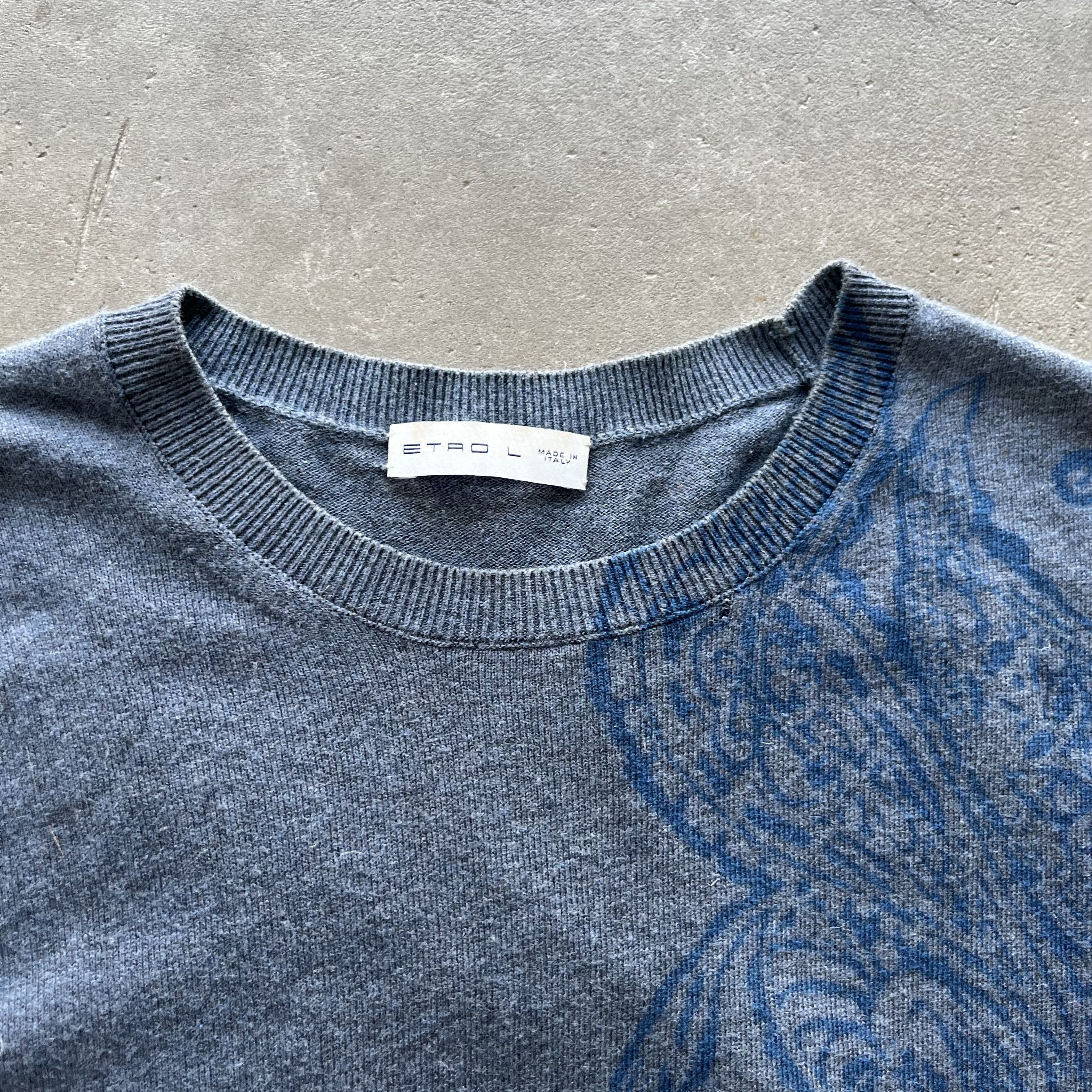 Etro × Niche Cashmere Etro Navy blue gothic knit sweater Size US M / EU 48-50 / 2 - 3 Thumbnail