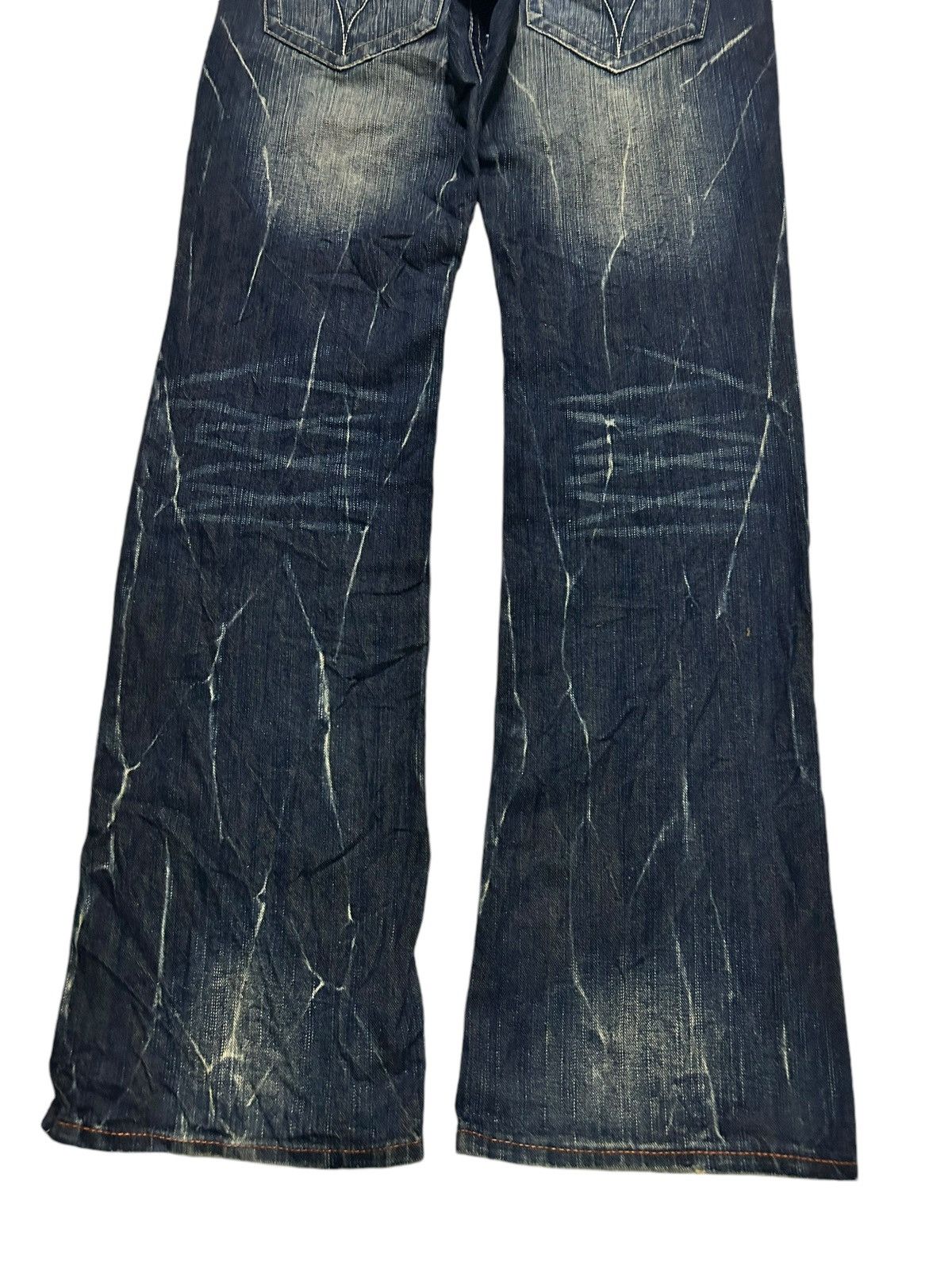 If Six Was Nine × KMRii × Le Grande Bleu (L.G.B.) FLARE THREE STONES THROW JAPANESE PUNK STYLE DENIM ☠️🎌🎌☠️ Size US 31 - 7 Thumbnail