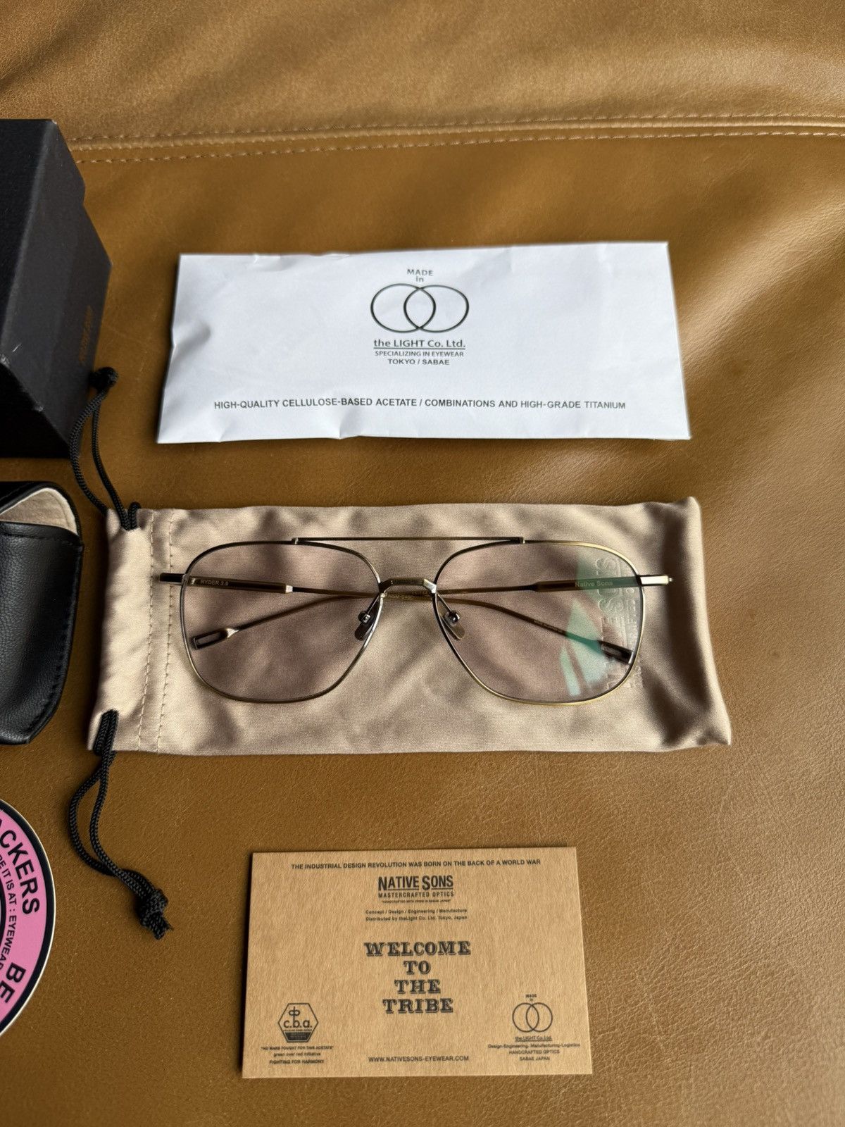 Native Sons Ryder Gold Sunglasses Titanium Custom