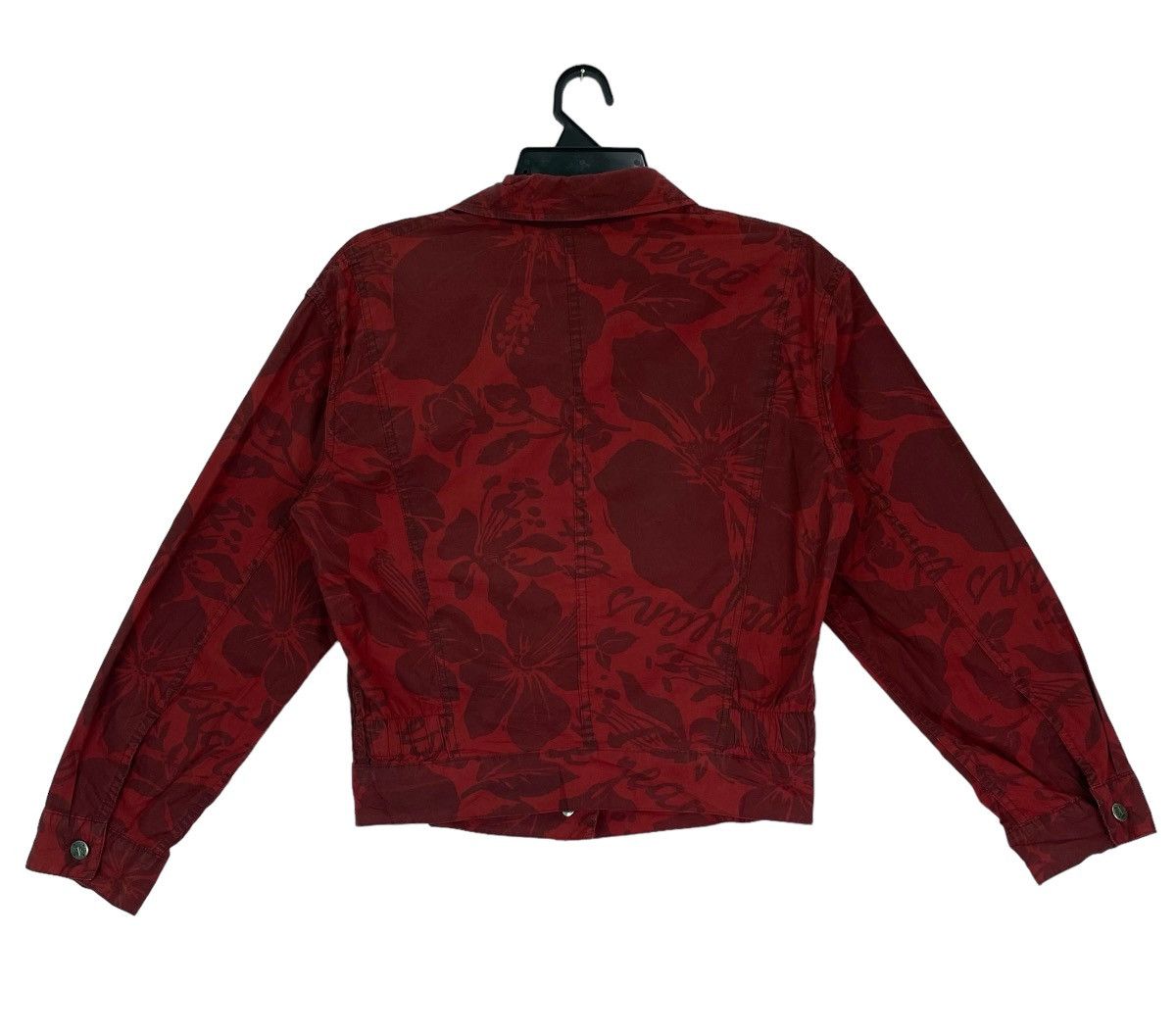 Gianfranco Ferre × Vintage 90s Gianfranco Ferre hibiscus all overprinted trucker jacket Size XXS / US 00 / IT 34 - 6 Thumbnail