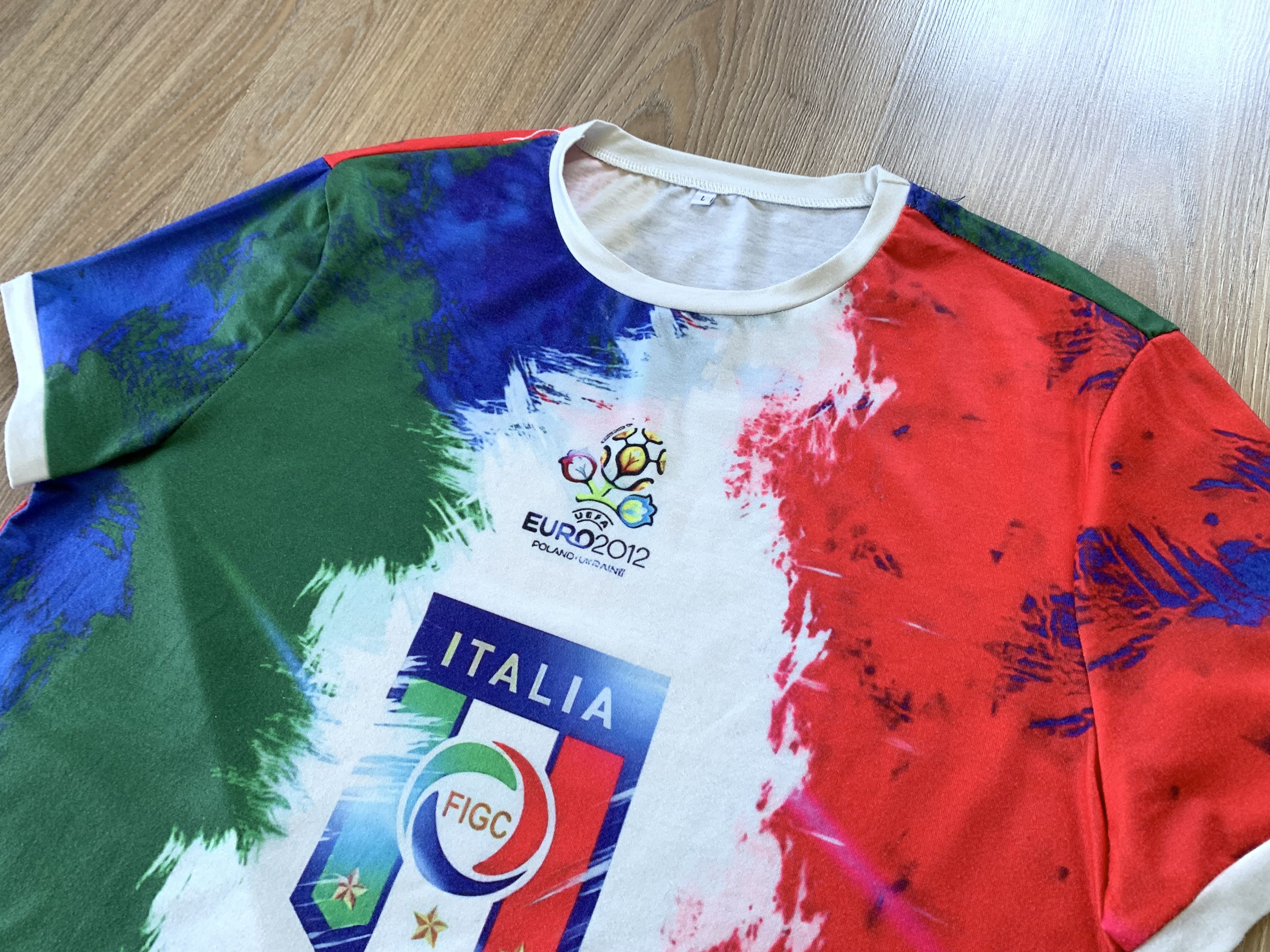Vintage Italia Euro 2012 Printed T-Shirt Size US L / EU 52-54 / 3 - 4 Thumbnail