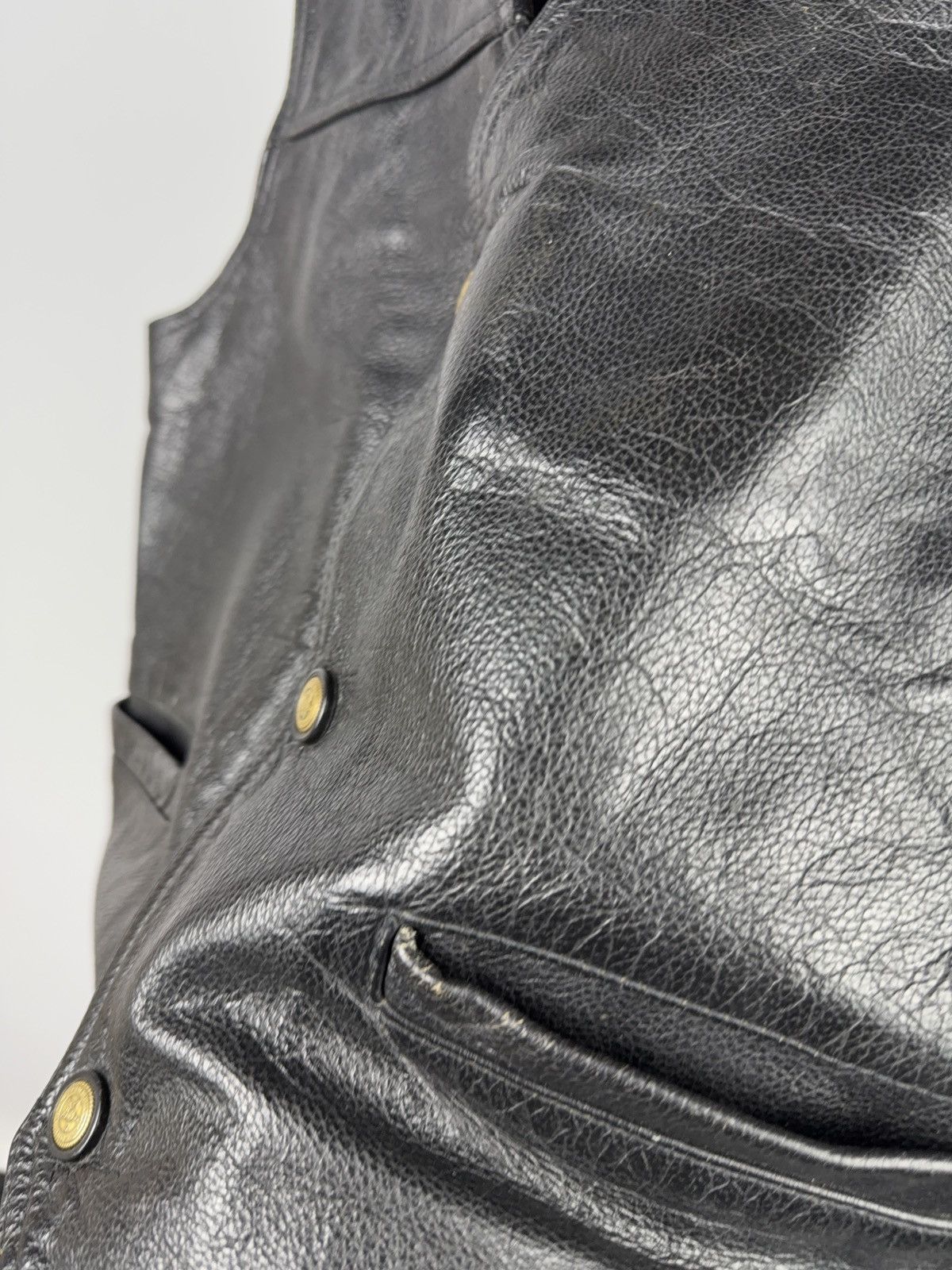 Leather Vintage 90s Retro Leather Moto Biker Rock Opium Vest Size S Size US S / EU 44-46 / 1 - 6 Thumbnail
