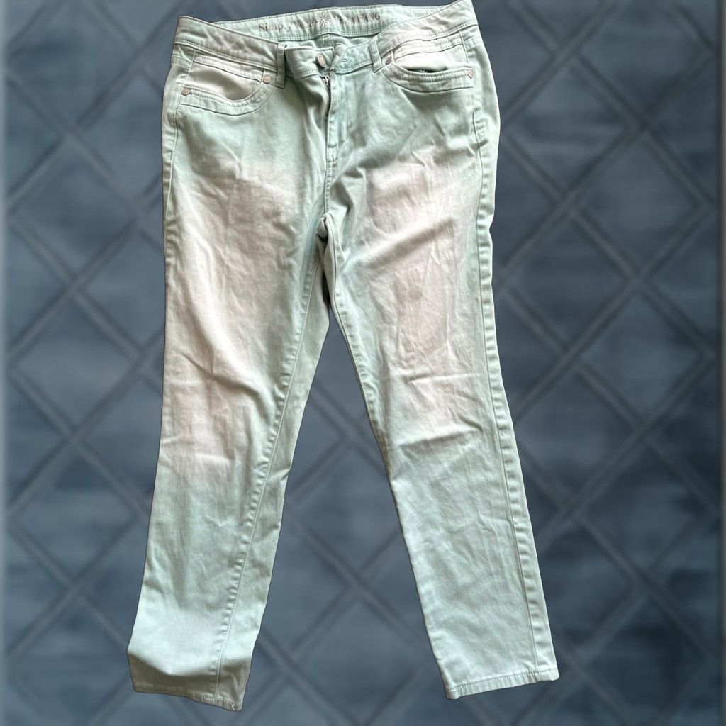 Vintage Simply Vera Vera Wang Jeans Women 8 Light Blue Cotton Skinny Ankle Jeans Womens Size 30" / US 8 / IT 44 - 1 Thumbnail