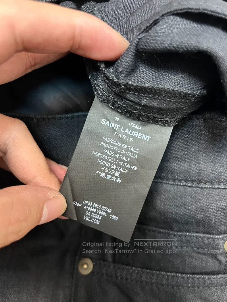 Saint Laurent Paris Saint Laurent Paris Fringed Black Basic Denim Jeans Size US 30 / EU 46 - 4 Thumbnail
