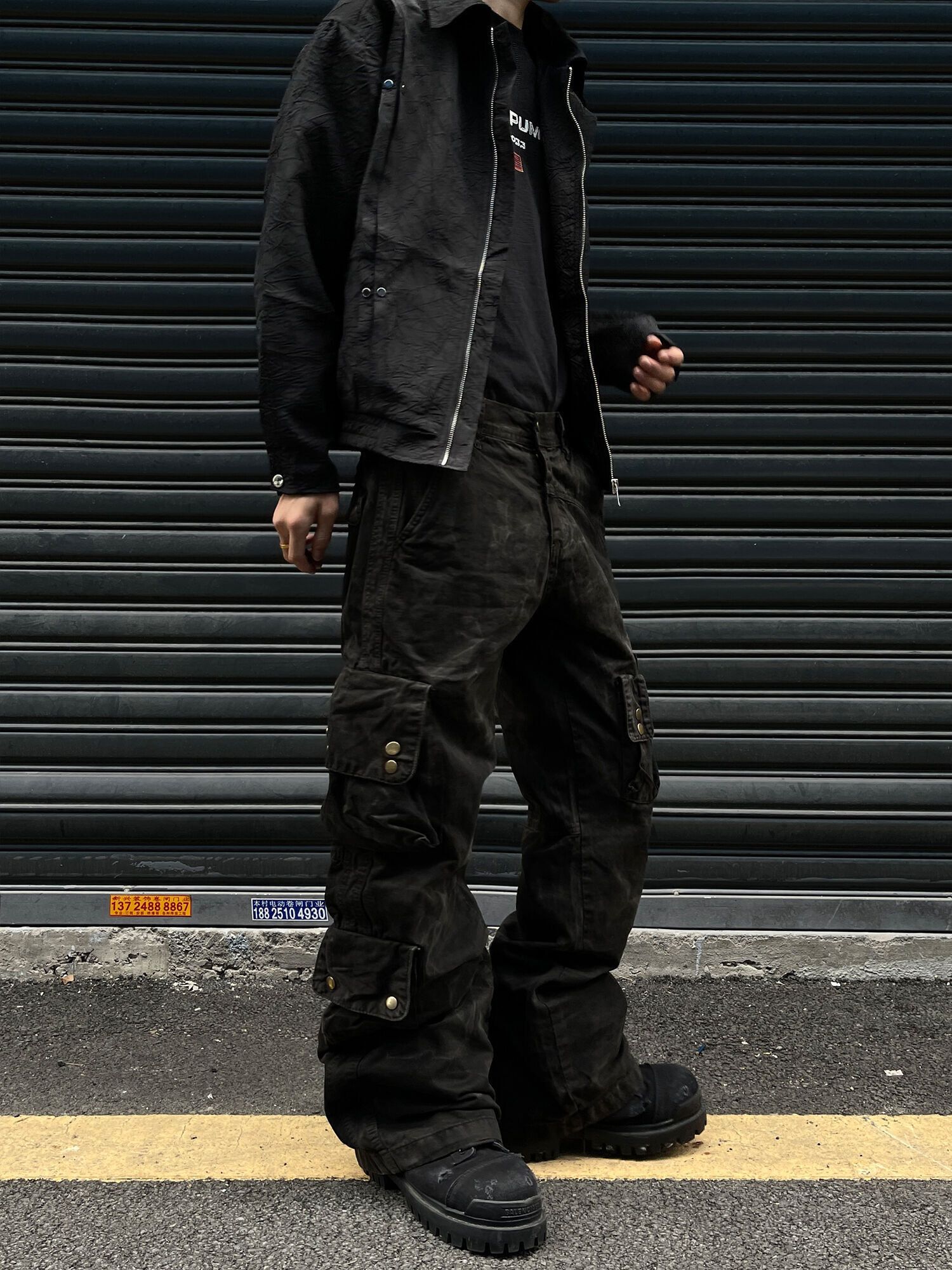 Japanese Brand × Jean Denim Cargo Pants Dirtyfit Straight Micro Flared Jeans Size US 33 - 4 Thumbnail
