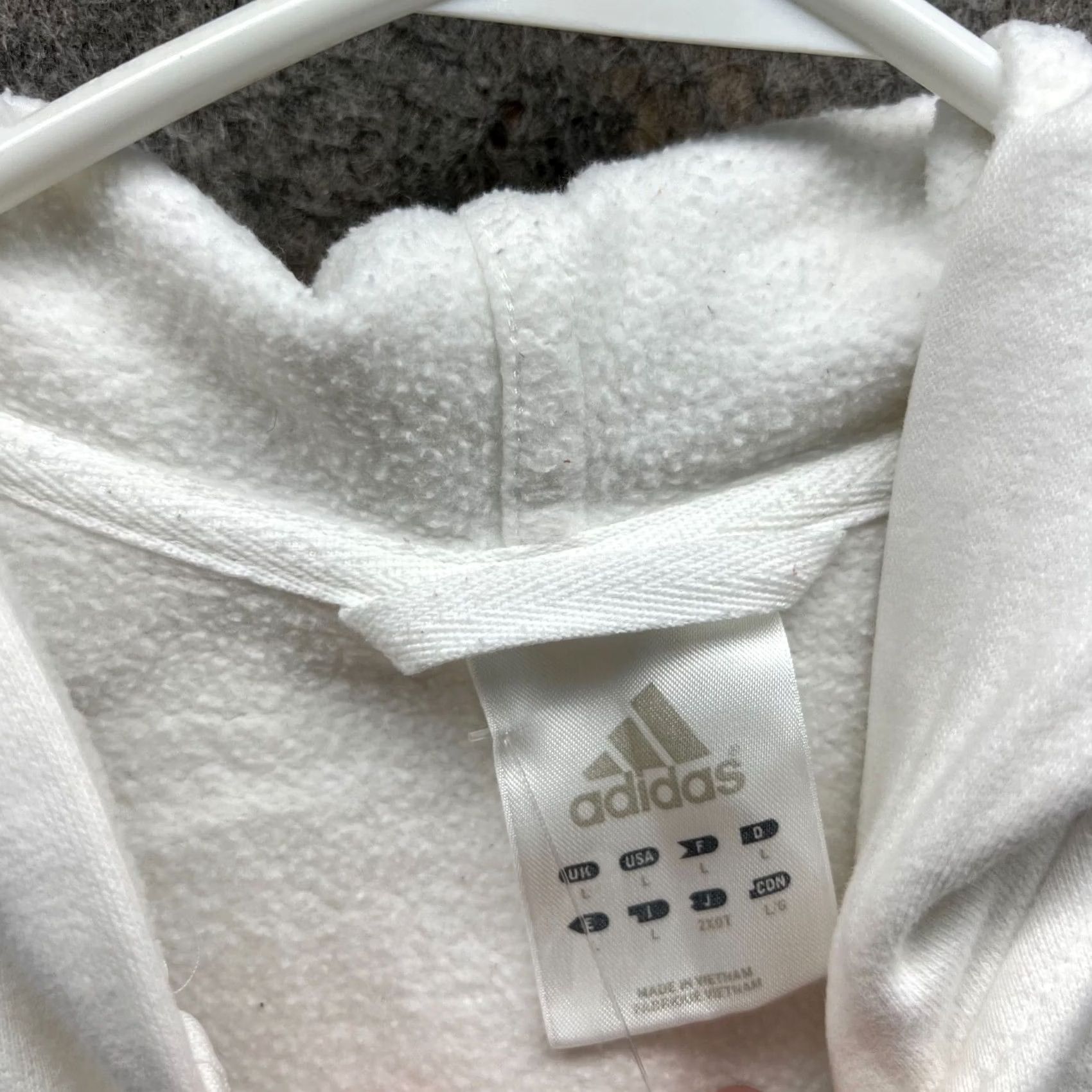 Adidas VINTAGE Adidas Sweater Women Large White Full Zip Hoodie Jacket Trefoil Logo Full Zip Hooded Sock? Size L / US 10 / IT 46 - 7 Thumbnail