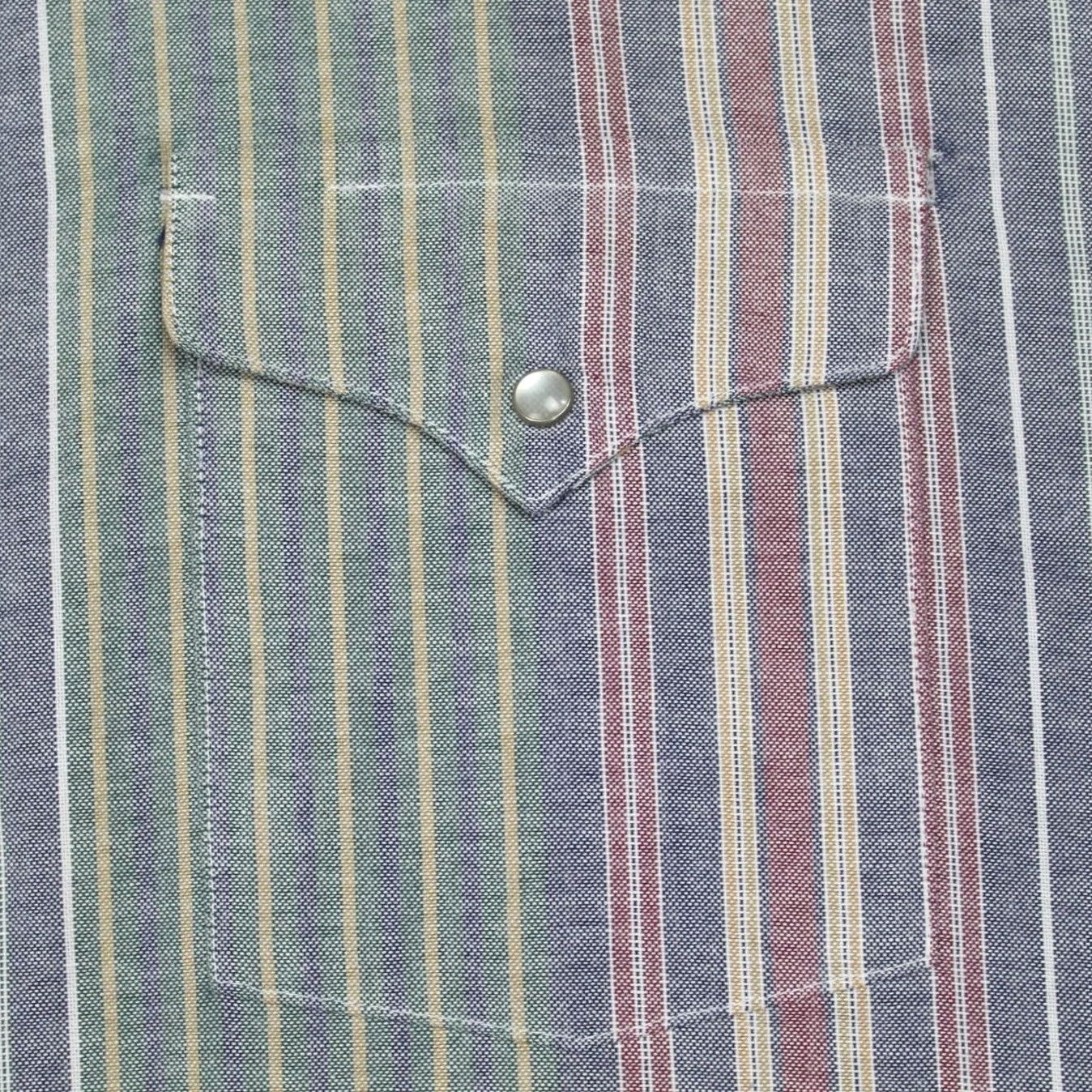 Vintage Ranch and Town Shirt Mens 18, 35 Red/Blue/Green Pearl Snap Panhandle Slim L/S Shirt Size US XXL / EU 58 / 5 - 4 Thumbnail