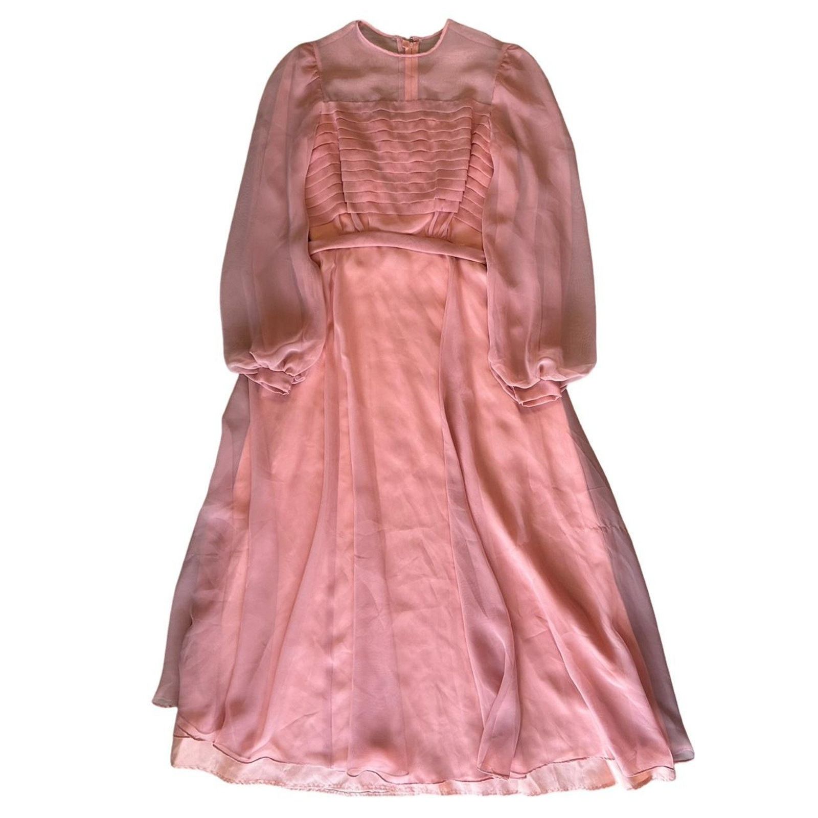 Vintage 70s vintage prairie dress pink victorian sz 10 usa unionmade Size L / US 10 / IT 46 - 1 Thumbnail