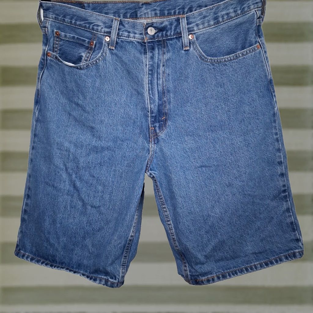 Levi's Levi's Jean Shorts Men 36 Medium Wash Blue Denim Jorts 5-Pocket 11" Inseam 13" Rise Casual Regular Shirt? Size US 36 / EU 52 - 1 Thumbnail