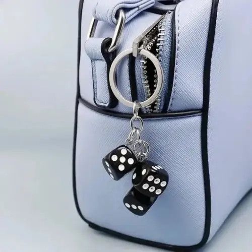 Dunderdon Creative Punk Acrylic Black Billiards 8 Ball Beads Key Chain Size ONE SIZE - 3 Thumbnail