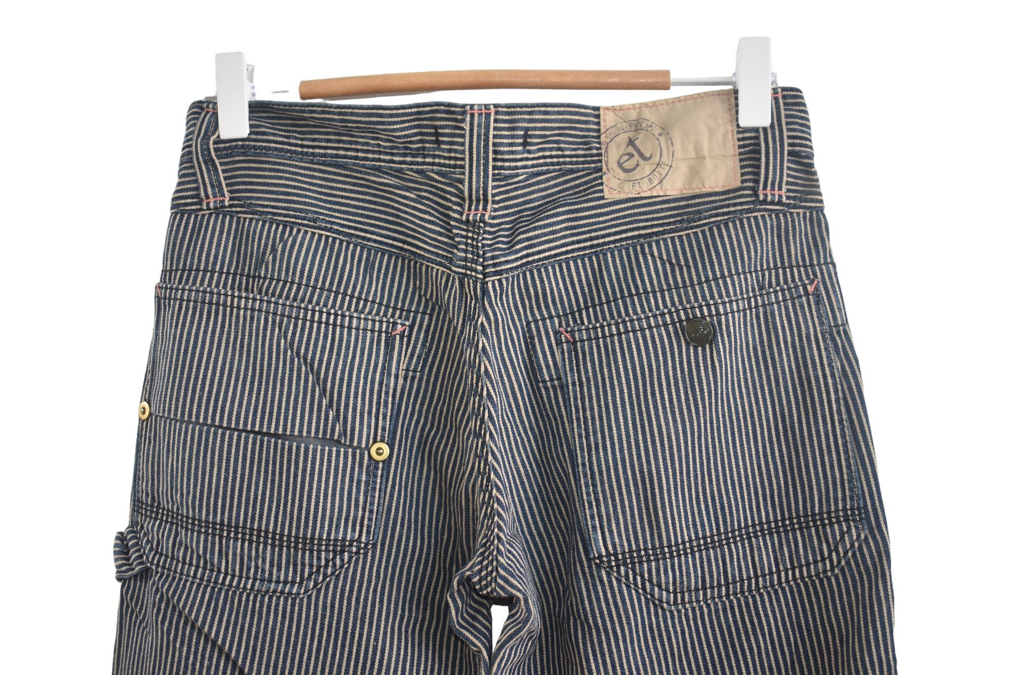 If Six Was Nine × Japanese Brand × Vintage Wide Leg 🔥 Vintage E.T Brand Hickory Stripe Pants W28 Size US 28 / EU 44 - 5 Thumbnail