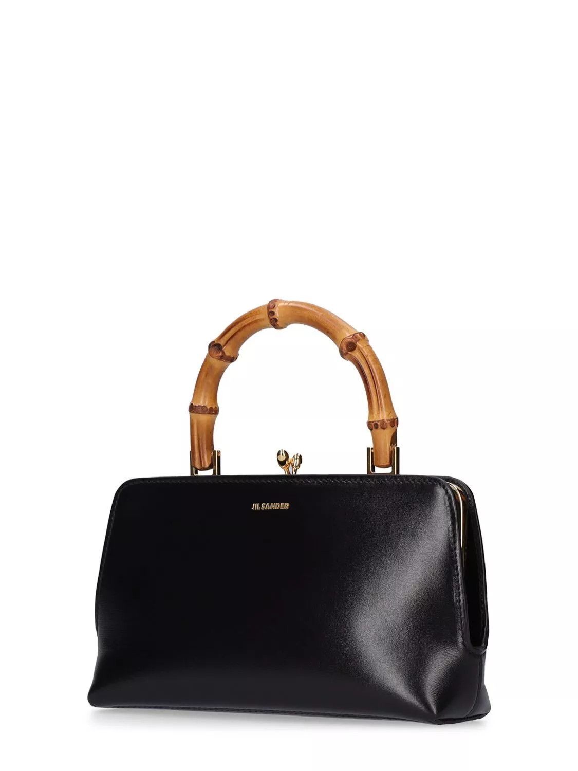 Jil Sander JIL SANDER Goji Bamboo Mini Black Leather Top Handle Size ONE SIZE - 2 Thumbnail