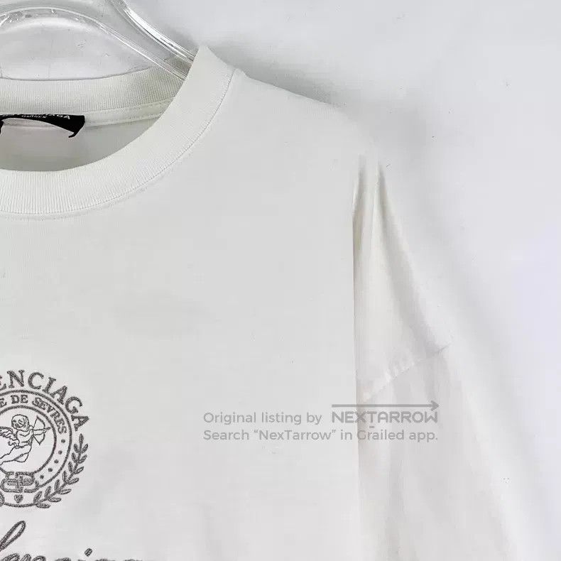 Balenciaga Balenciaga White logo letter embroidery cotton round neck Size US M / EU 48-50 / 2 - 3 Thumbnail