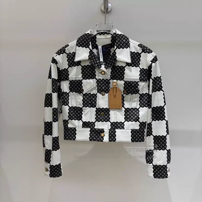 Louis Vuitton Louis Vuitton Checkerboard printed leather denim jacket Size XS / US 0-2 / IT 36-38 - 1 Thumbnail