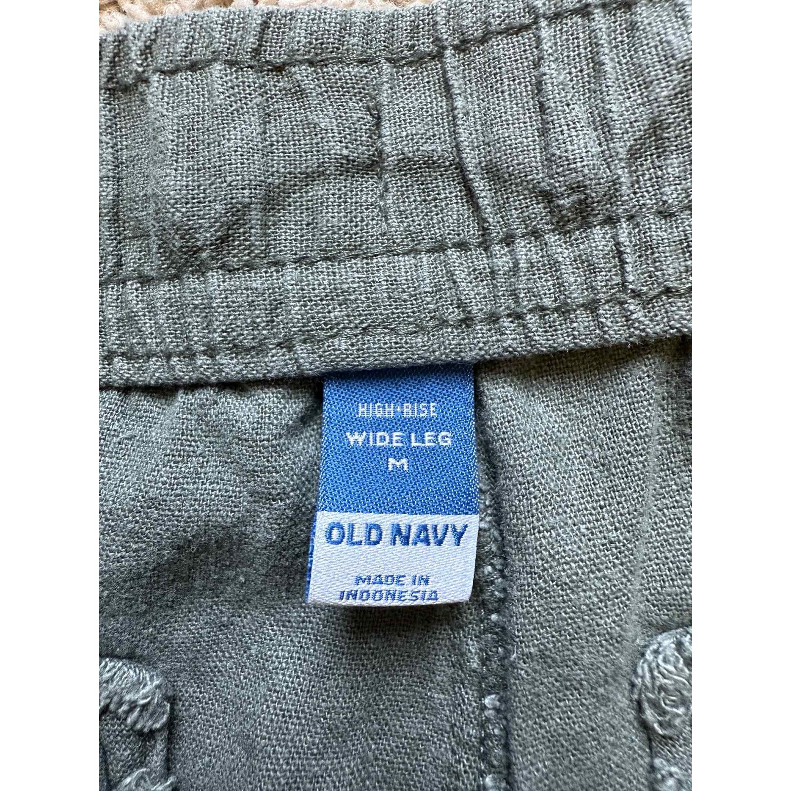 Old Navy Old Navy High Rise Wide Leg Pants Dark Olive Women's Size M Size 28" / US 6 / IT 42 - 2 Thumbnail