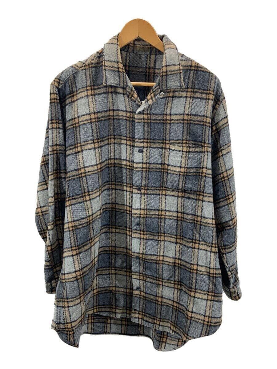 Vintage Yohji Yamamoto Checkered Ruched Button Up Shirt Size M main image 0