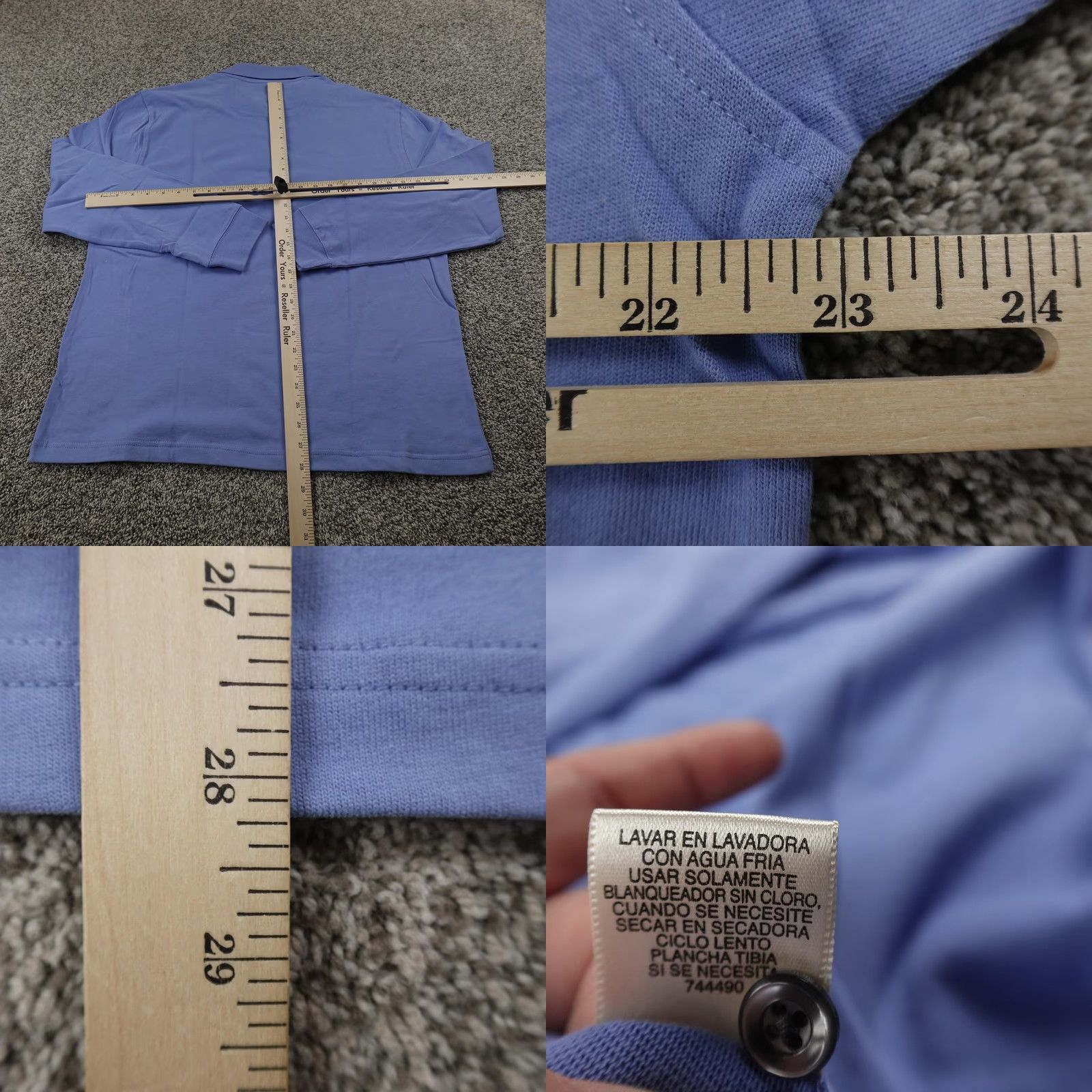 Vintage St. John's Bay Polo Shirt Mens L Blue Sueded Jersey Long Sleeve Golf Preppy Shirt Size US L / EU 52-54 / 3 - 8 Thumbnail