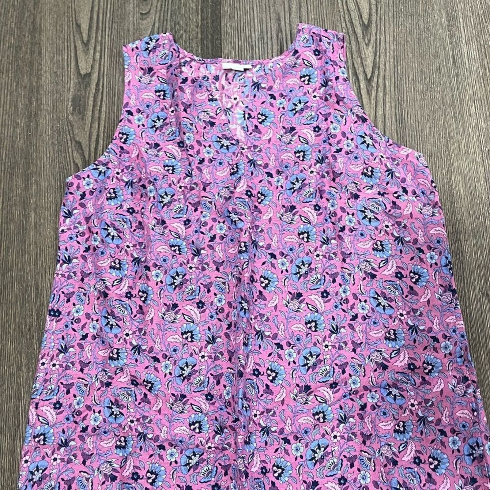 Vintage J. Jill Womens Small Shift Dress Print Split V-Neck Sz S Size S / US 4 / IT 40 - 3 Thumbnail