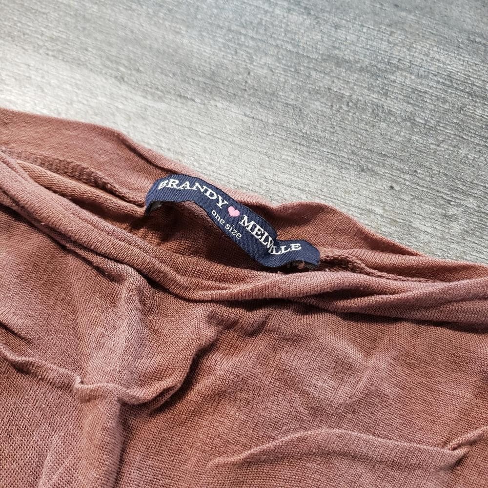 Designer Chocolate Oversized BM Long Distressed Sleeve Size ONE SIZE - 4 Thumbnail
